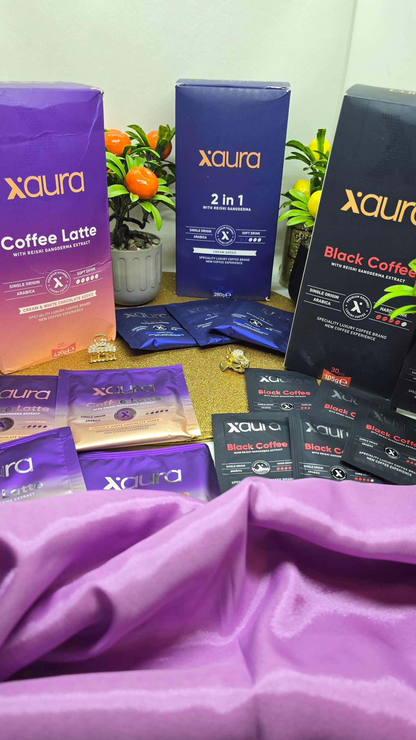 Xaura Reishi Black Coffee – Mushroom Coffee for Metabolism, Energy & Focus--Xaura Reishi 2in1 Coffee – Medicinal Mushroom Coffee for Metabolism & Well-being-- Xaura Reishi Latte – Creamy Mushroom Coffee for Energy & Metabolism