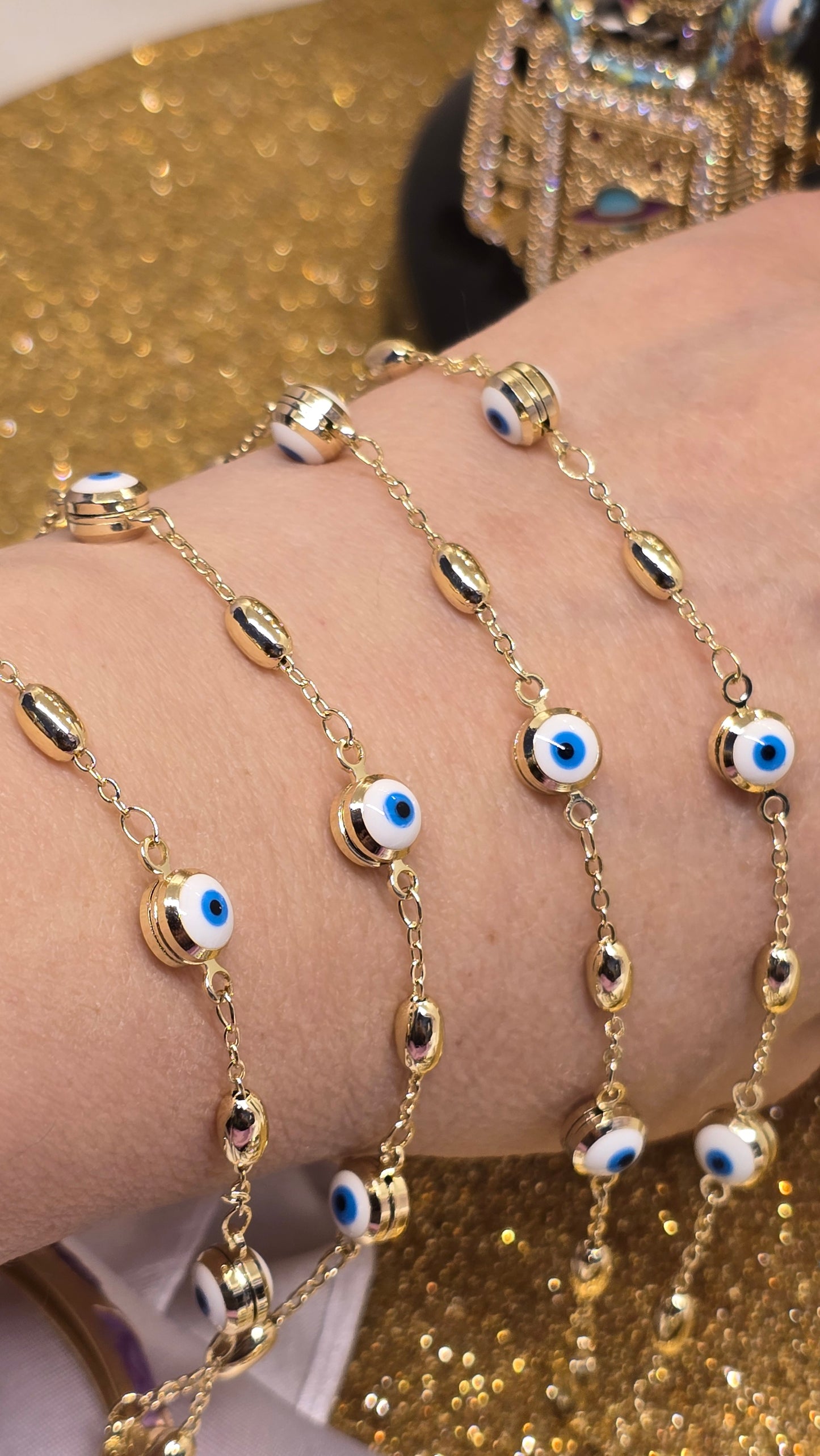 Evil Eye 18k Vergoldete Armband 20+5 cm Verstellbar