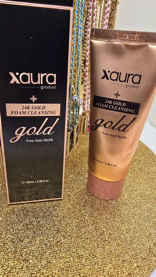Xaura Global 24K Gold Foam Cleansing – Pure Gold 99.9%