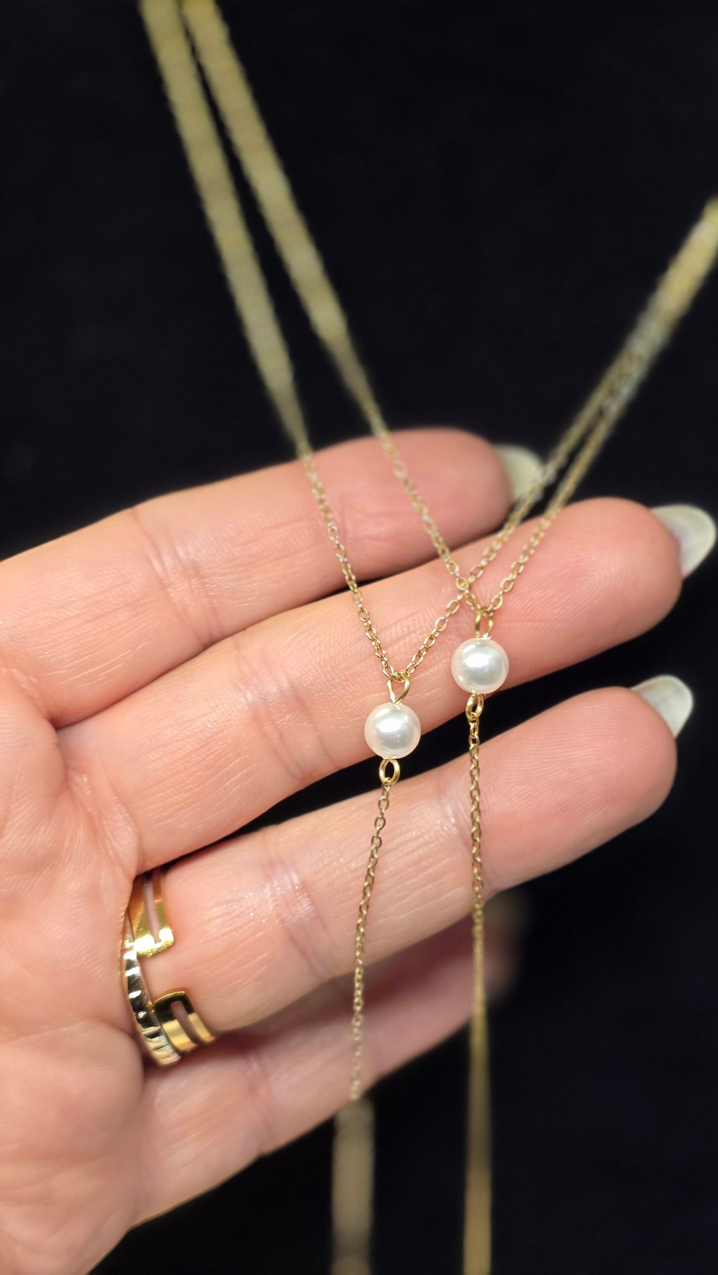Beaded Y-Necklace – Delicate Elegance in 18K Gold Plated & Silver Plated | 66+7 cm
