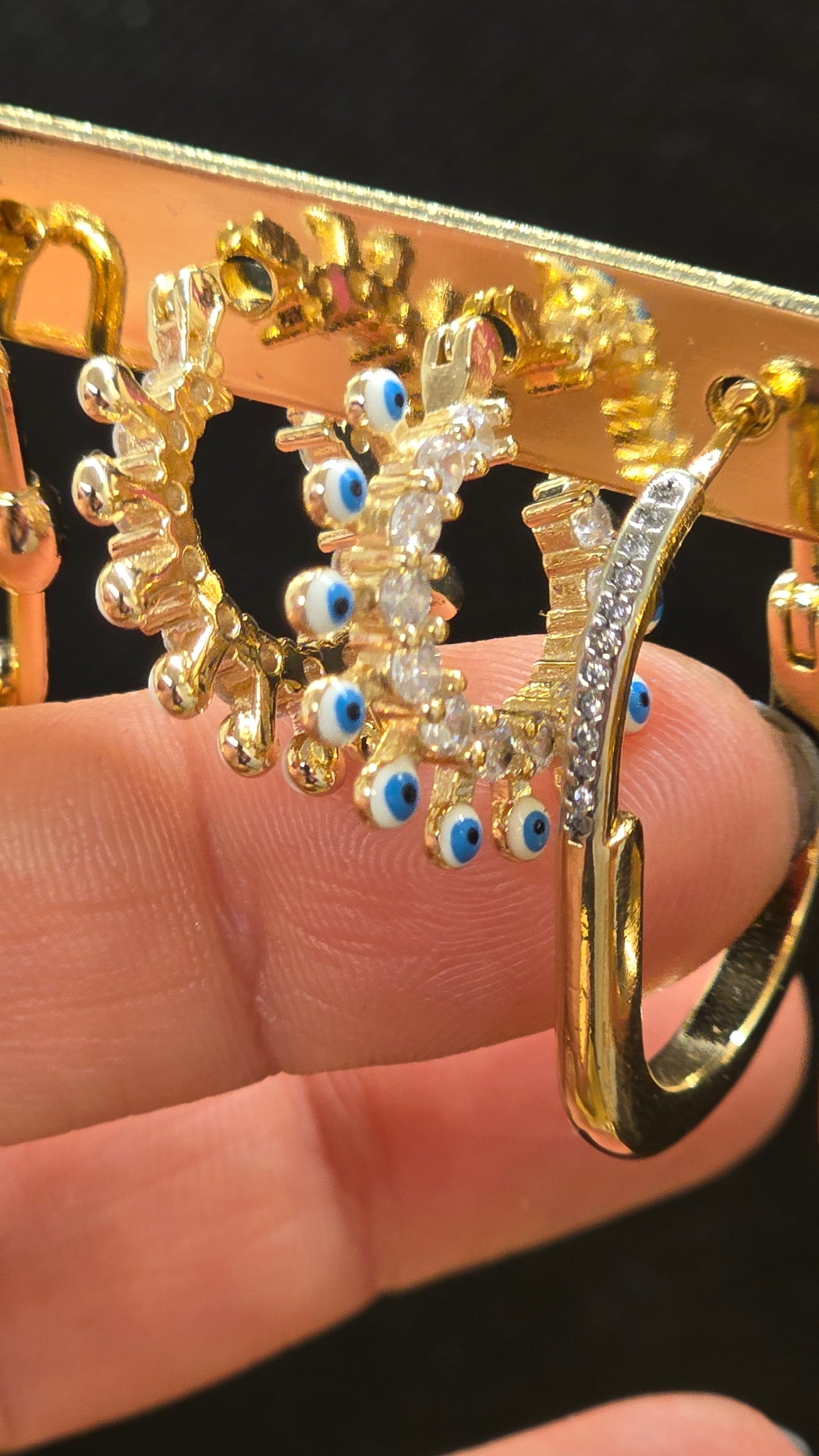 Evil eye earrings - Gold plated with Zirconia