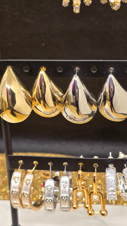 Geometrik & Teardrop Ohrringe Earrings – Gold & Silber