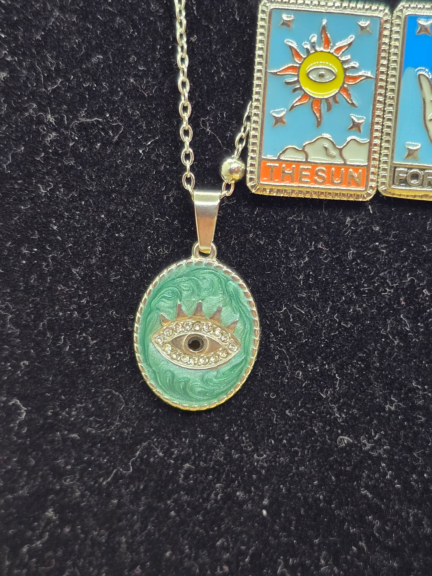 Tarot-Karten-Halskette Silber – 18k vergoldet – Zodiac-Anhänger – Gothic _ Mystic