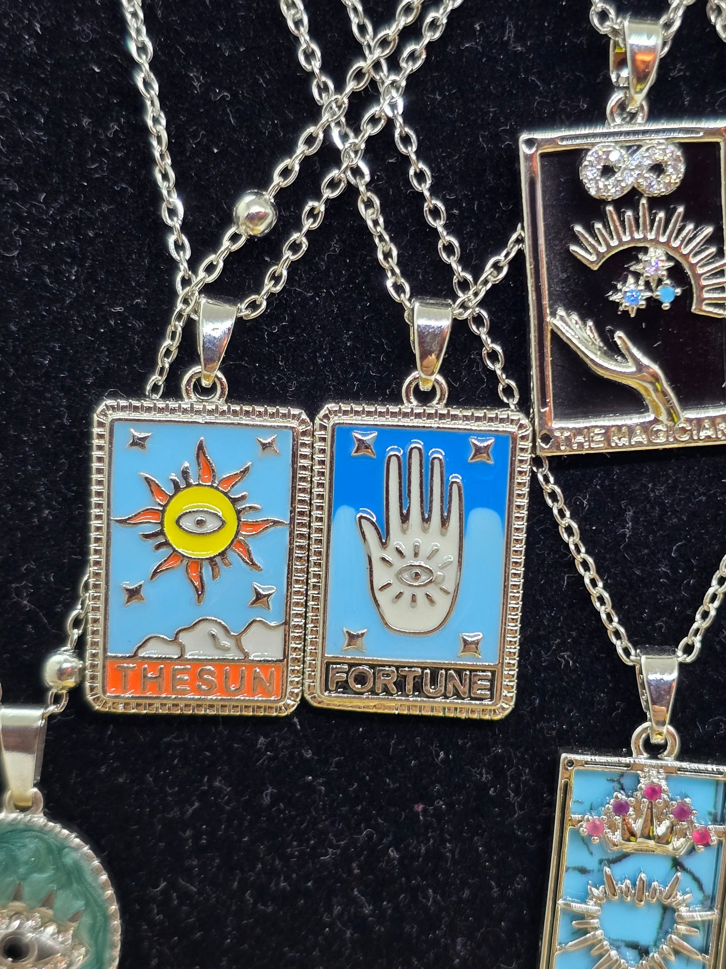 Tarot-Karten-Halskette Silber – 18k vergoldet – Zodiac-Anhänger – Gothic _ Mystic