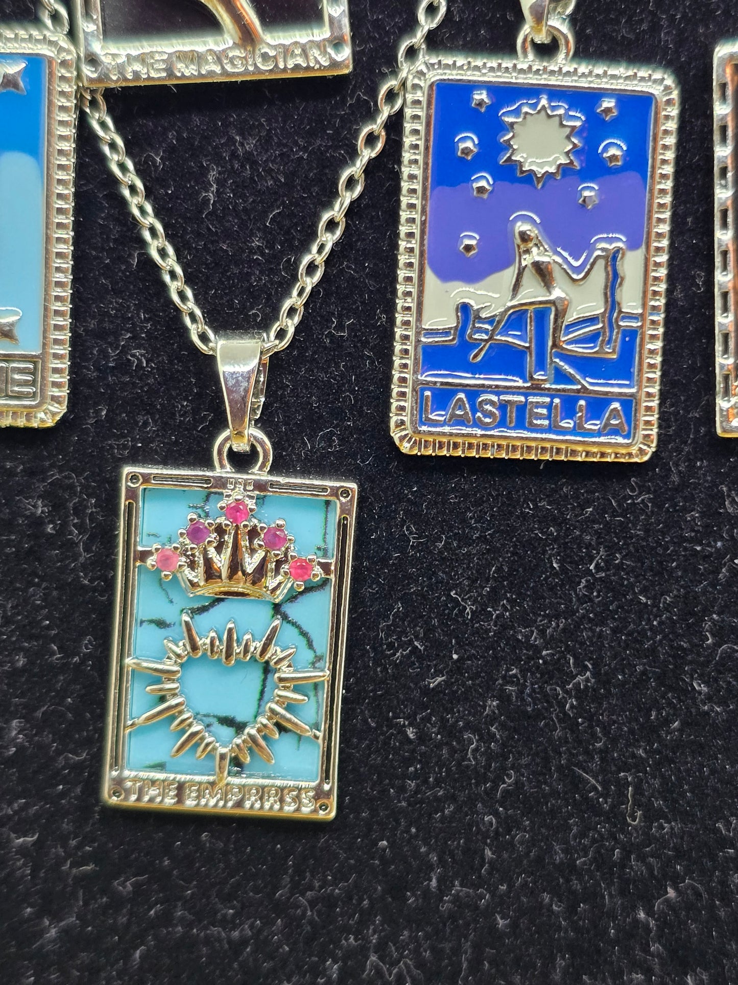 Tarot-Karten-Halskette Silber – 18k vergoldet – Zodiac-Anhänger – Gothic _ Mystic