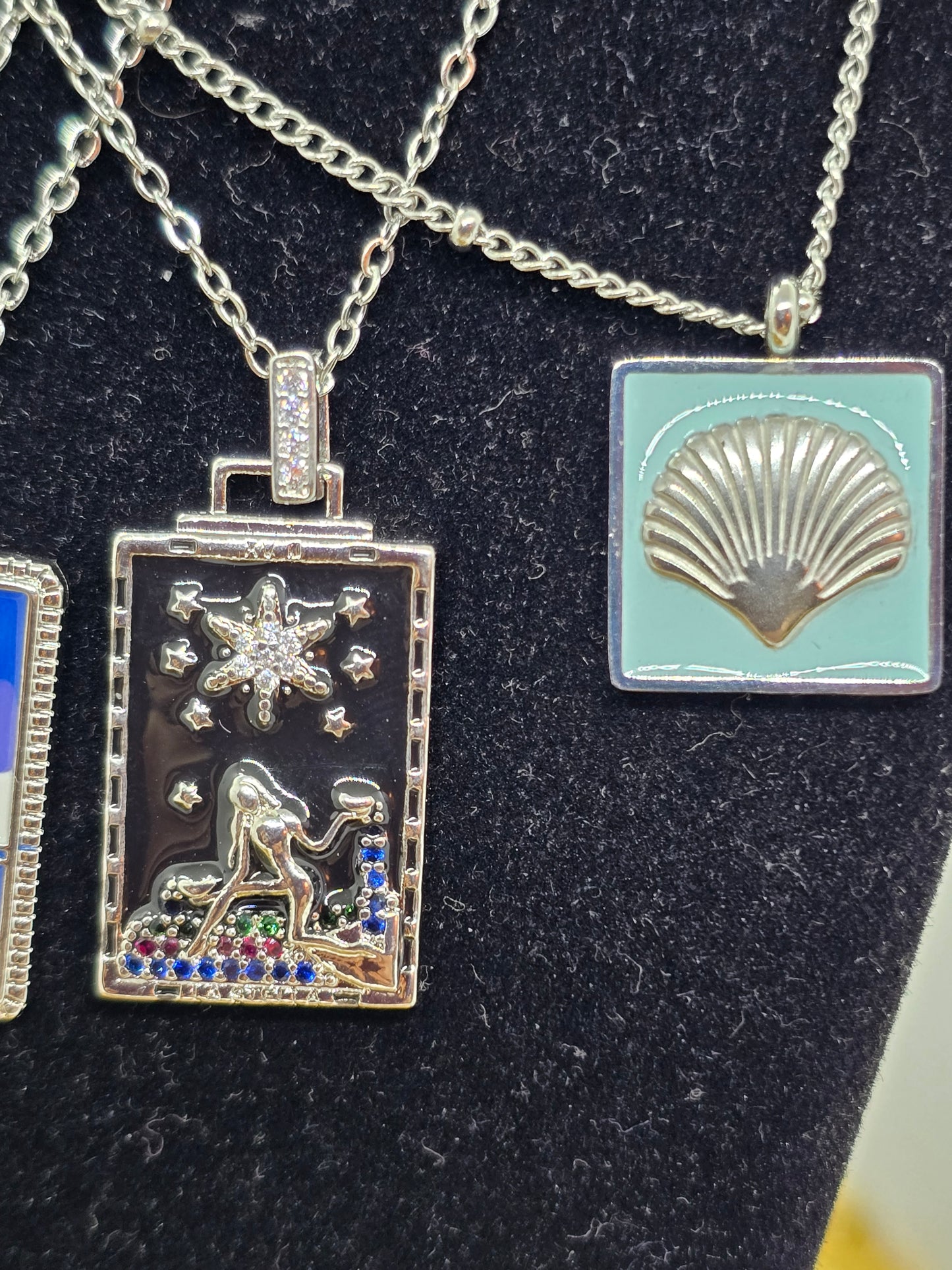 Tarot-Karten-Halskette Silber – 18k vergoldet – Zodiac-Anhänger – Gothic _ Mystic