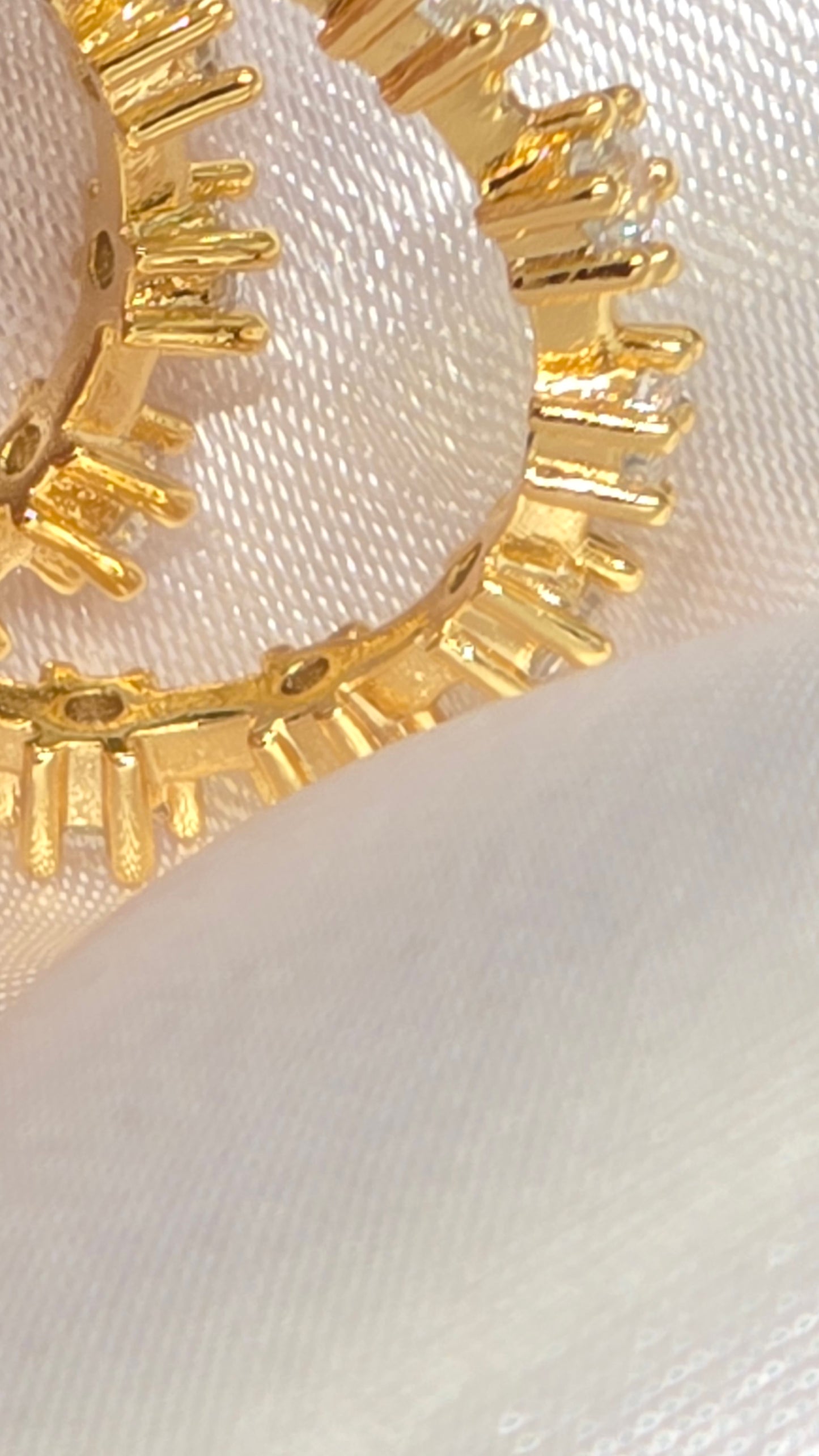 Adjustable Pave Cubic Zirconia Ring 18k Gold Plated | Elegant, Stone-Set