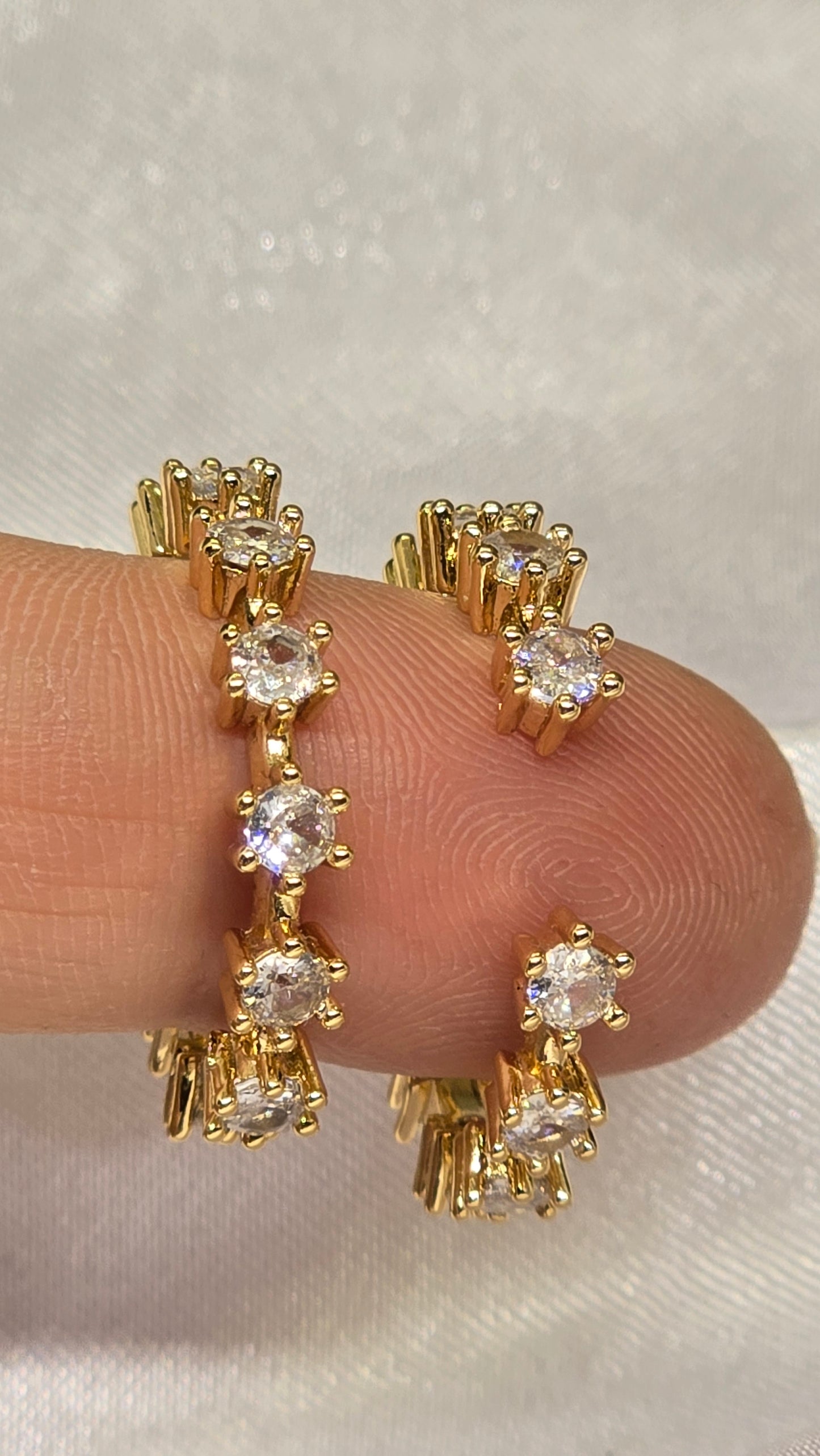 Adjustable Pave Cubic Zirconia Ring 18k Gold Plated | Elegant, Stone-Set