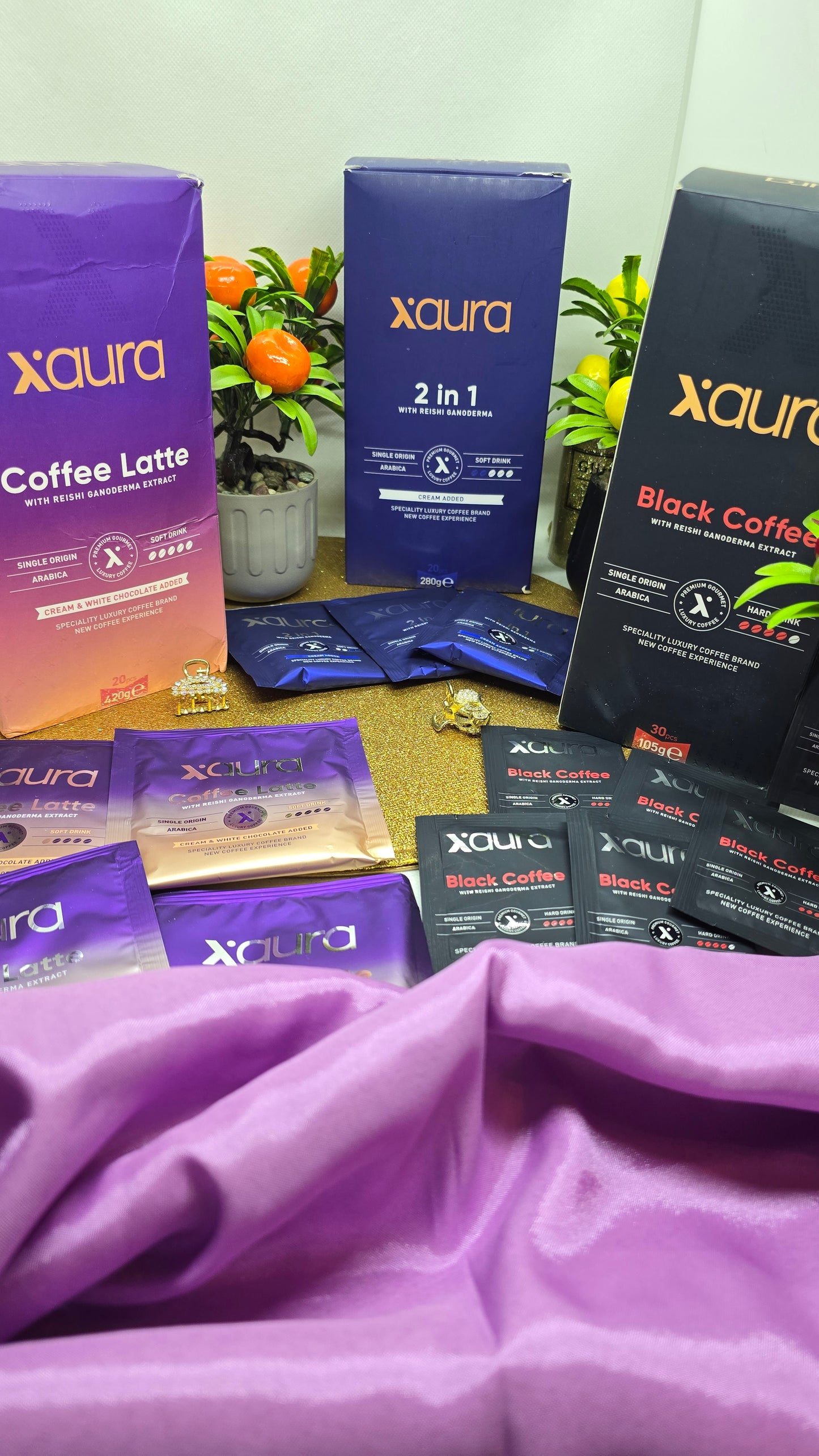 Xaura Reishi Black Coffee – Mushroom Coffee for Metabolism, Energy & Focus--Xaura Reishi 2in1 Coffee – Medicinal Mushroom Coffee for Metabolism & Well-being-- Xaura Reishi Latte – Creamy Mushroom Coffee for Energy & Metabolism