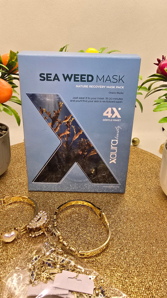 Xaura Sea Weed Meeresalgen Nature Recovery Mask Pack aus Korea – 4 Kollagen-Masken für Detox & Glow