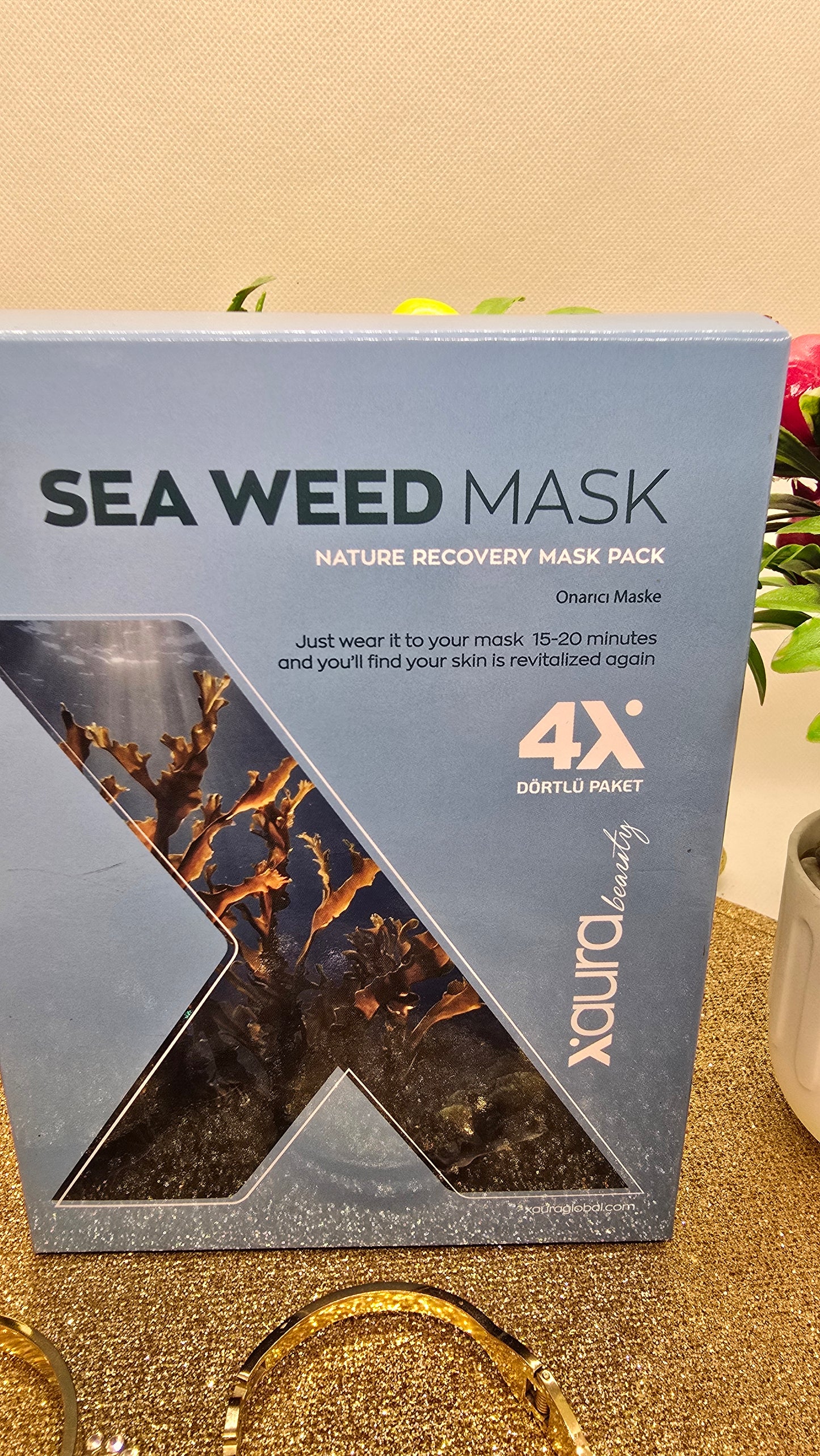 Xaura Sea Weed Meeresalgen Nature Recovery Mask Pack aus Korea – 4 Kollagen-Masken für Detox & Glow