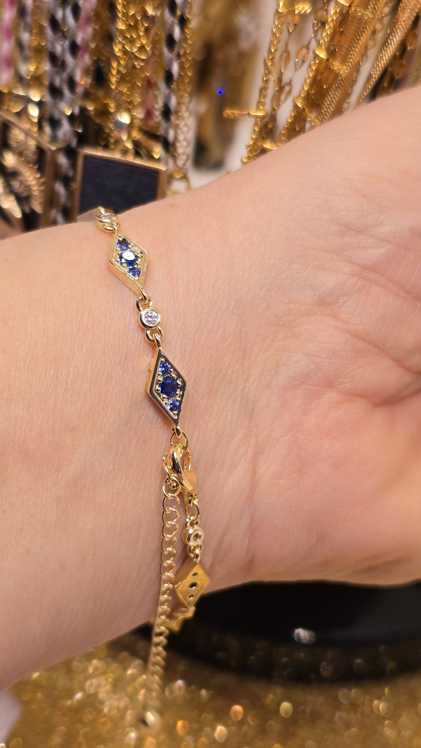 Böses Auge Armband 18k vergoldet – verstellbar