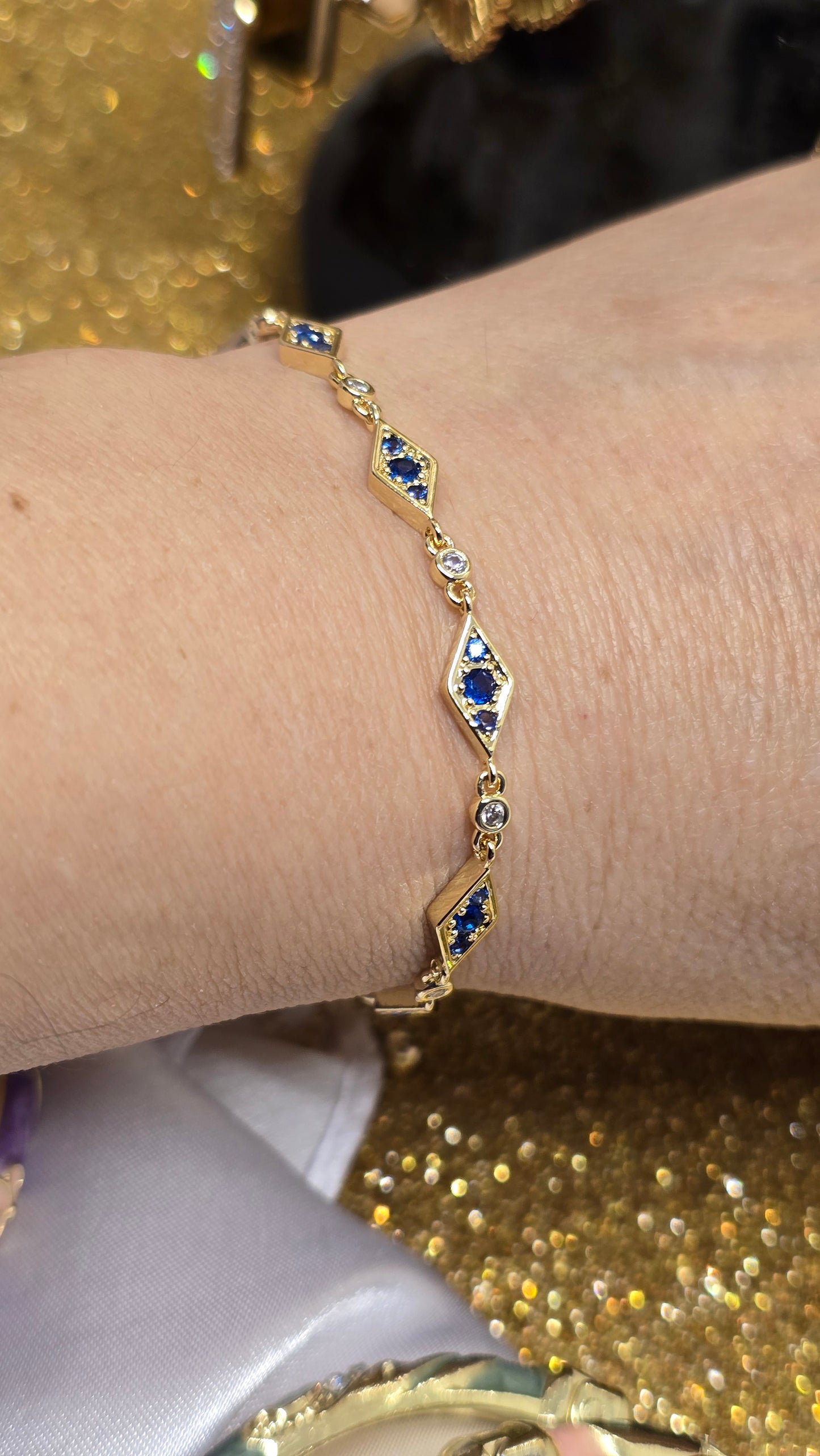 Böses Auge Armband 18k vergoldet – verstellbar