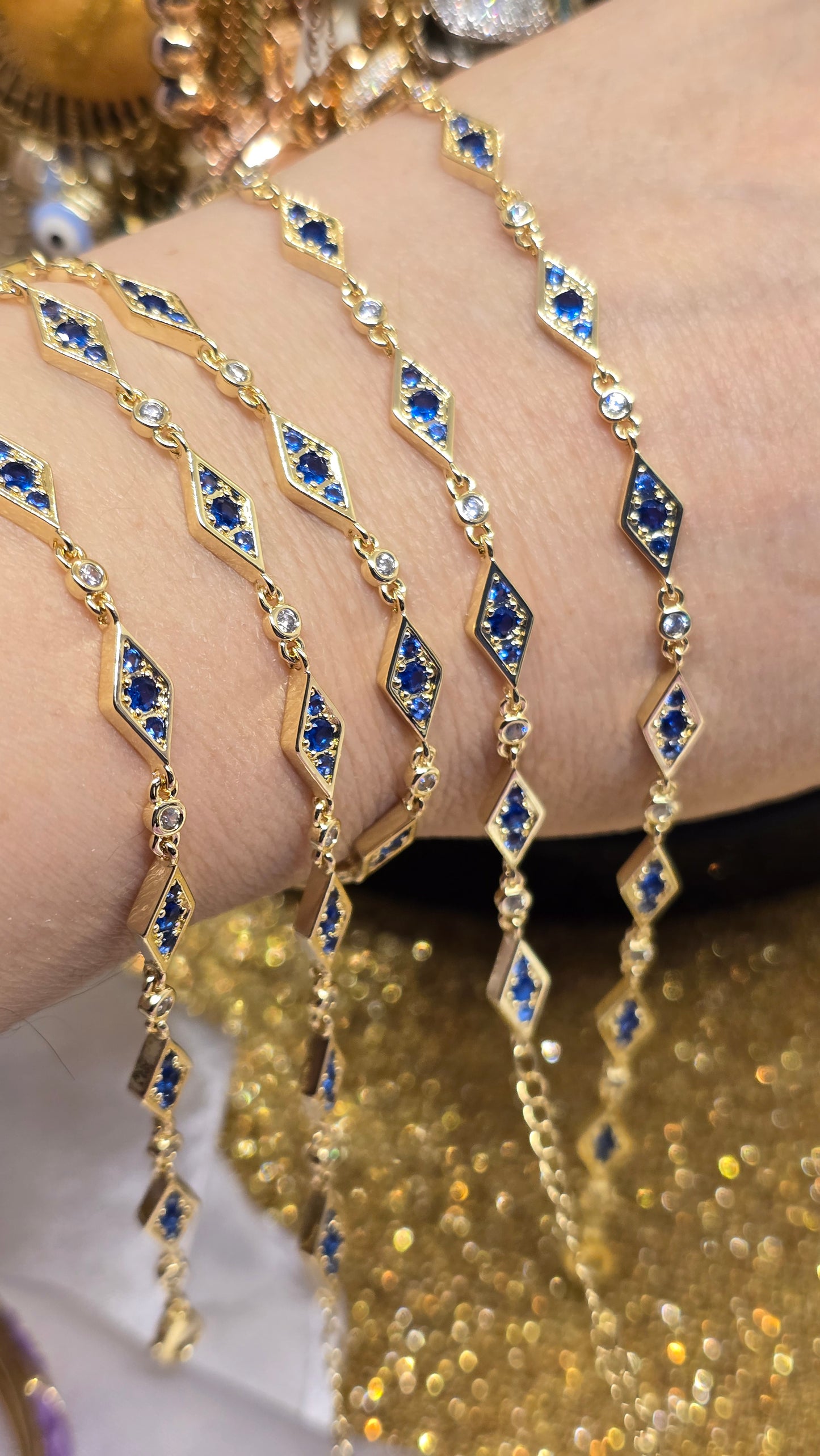 Böses Auge Armband 18k vergoldet – verstellbar