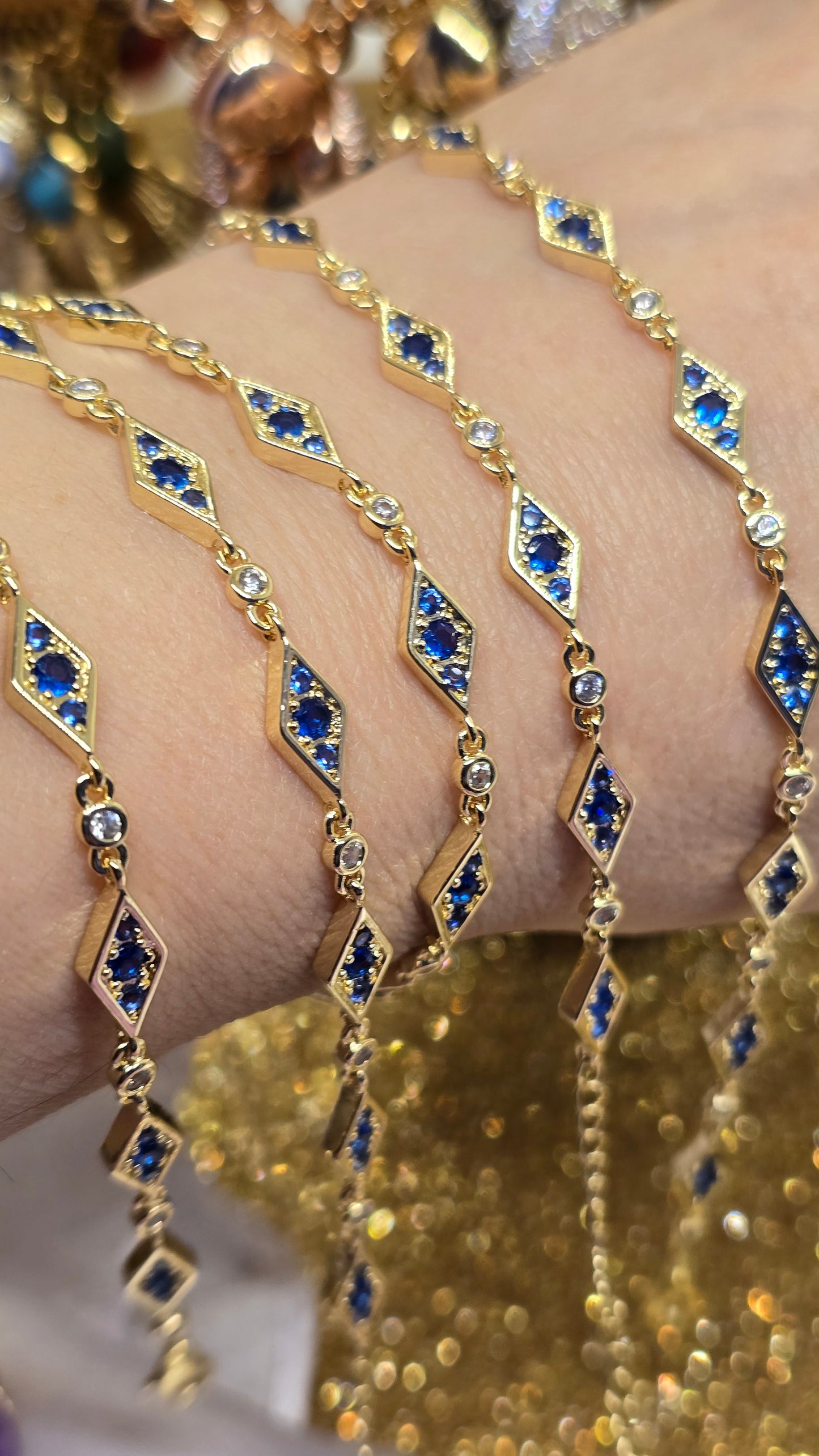 Böses Auge Armband 18k vergoldet – verstellbar