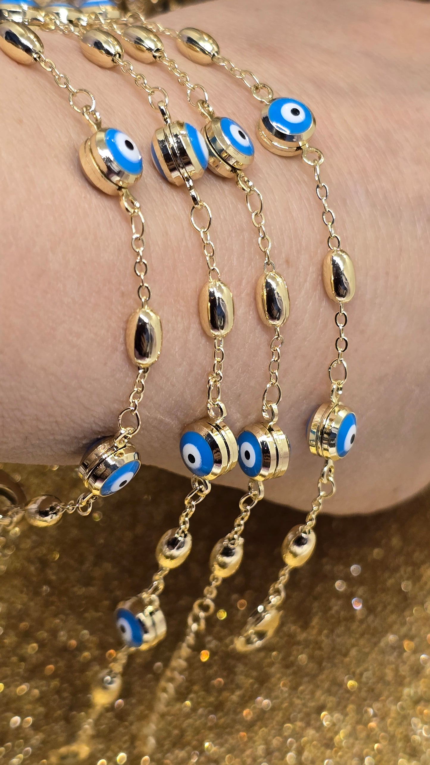 Evil Eye  18k Vergoldete Armband 20+5 cm Verstellbar