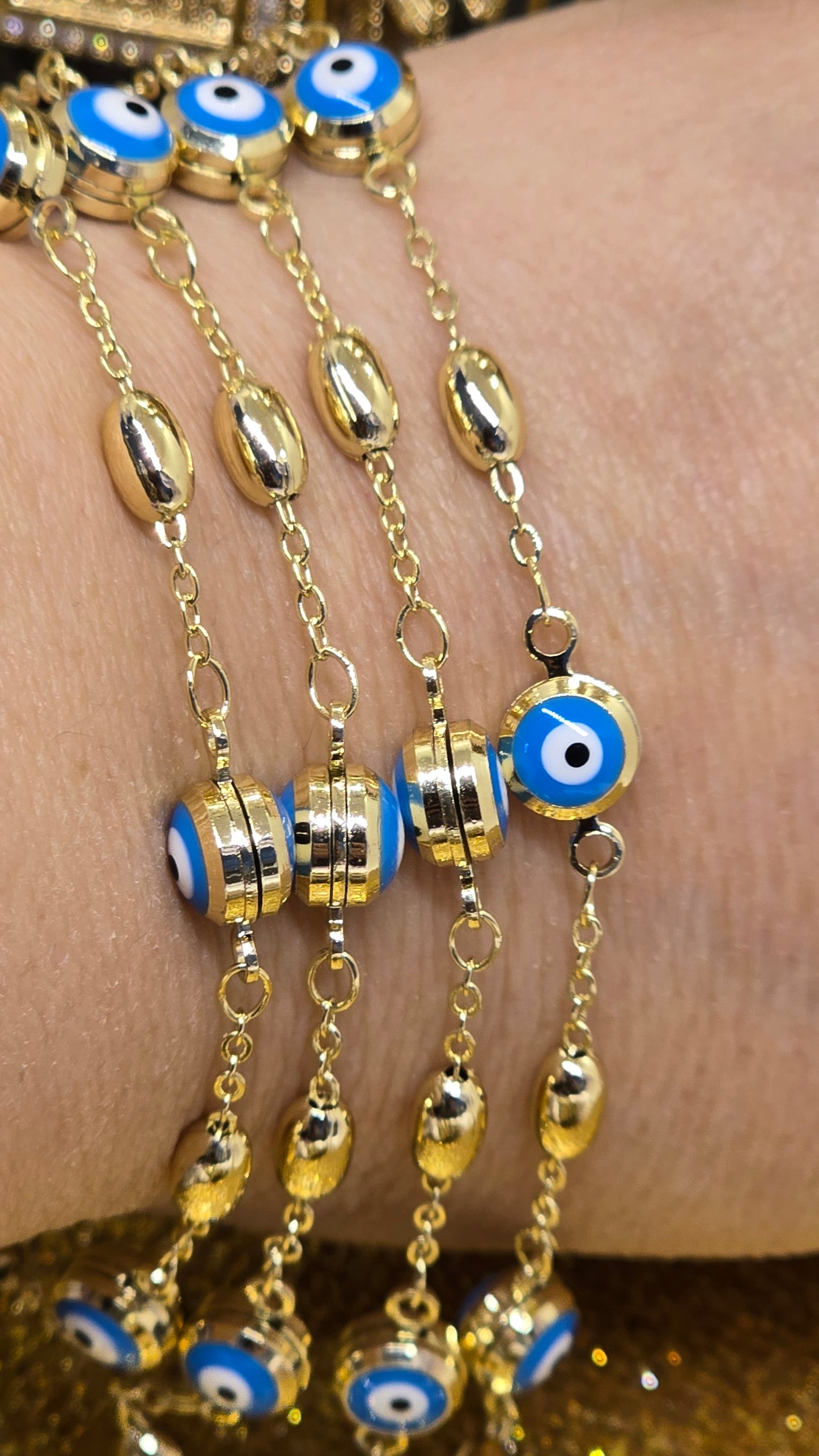 Evil Eye  18k Vergoldete Armband 20+5 cm Verstellbar
