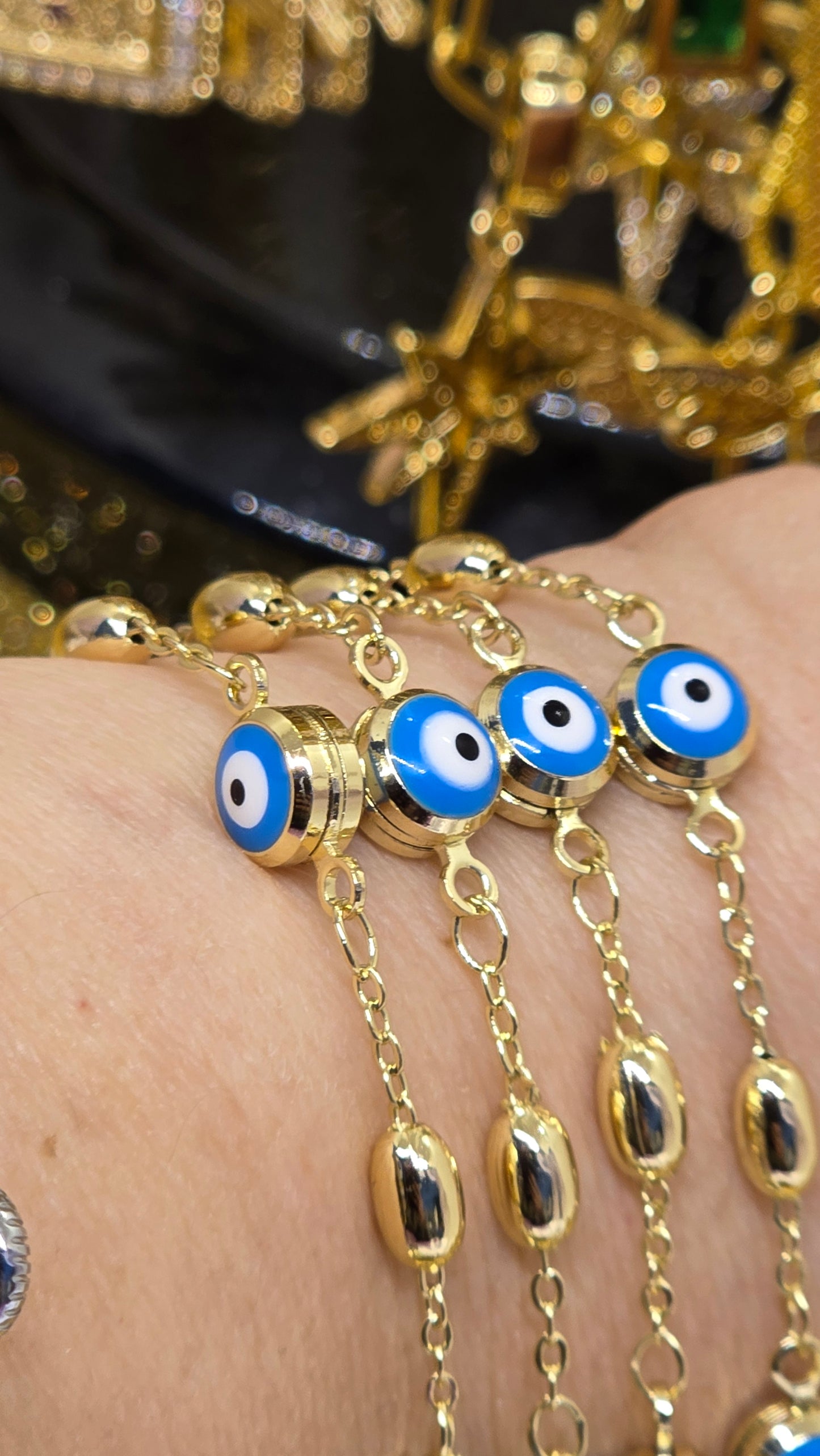 Evil Eye  18k Vergoldete Armband 20+5 cm Verstellbar