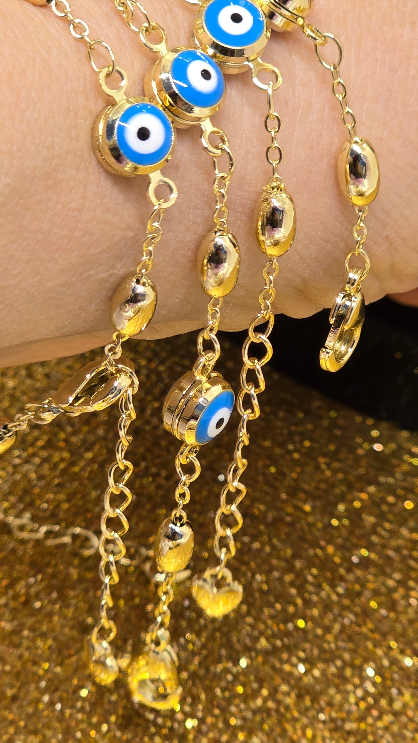 Evil Eye  18k Vergoldete Armband 20+5 cm Verstellbar