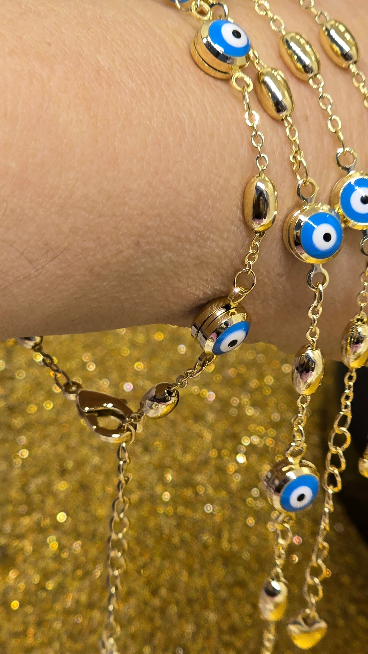 Evil Eye  18k Vergoldete Armband 20+5 cm Verstellbar