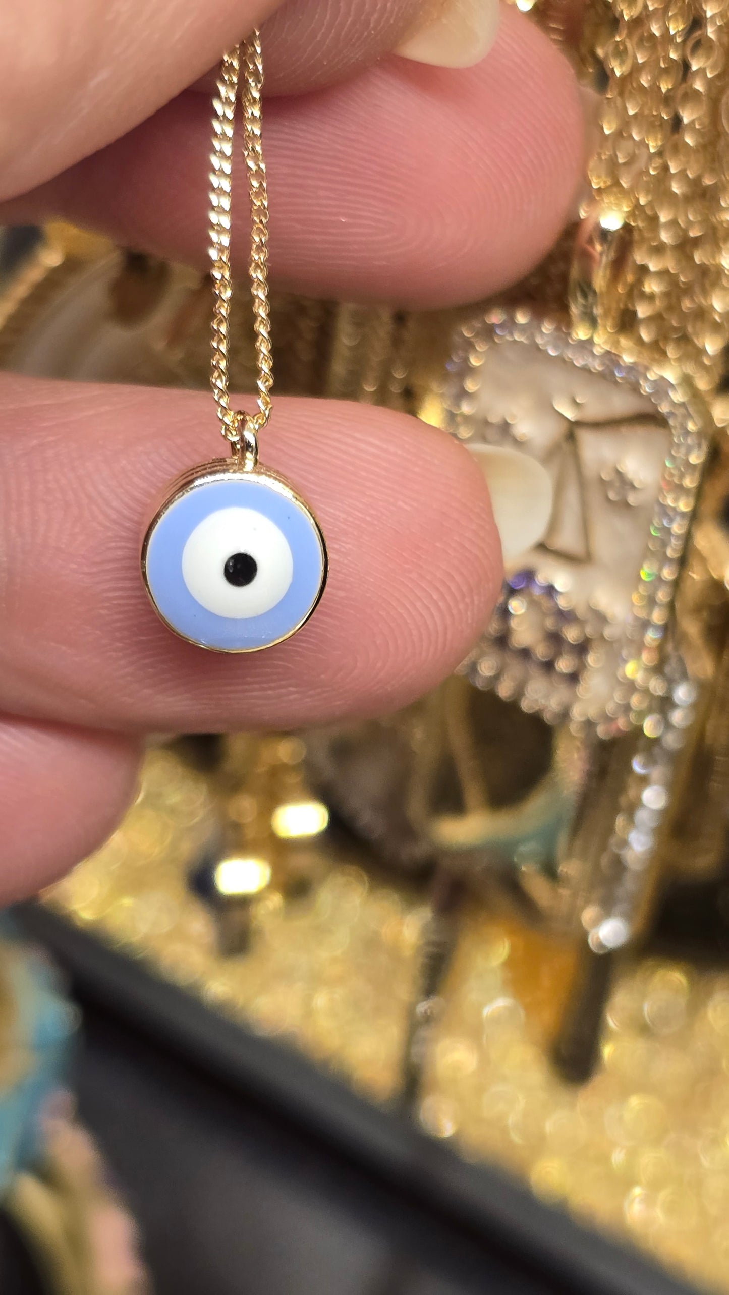 18K gold-plated Evil Eye Necklace 45+6cm