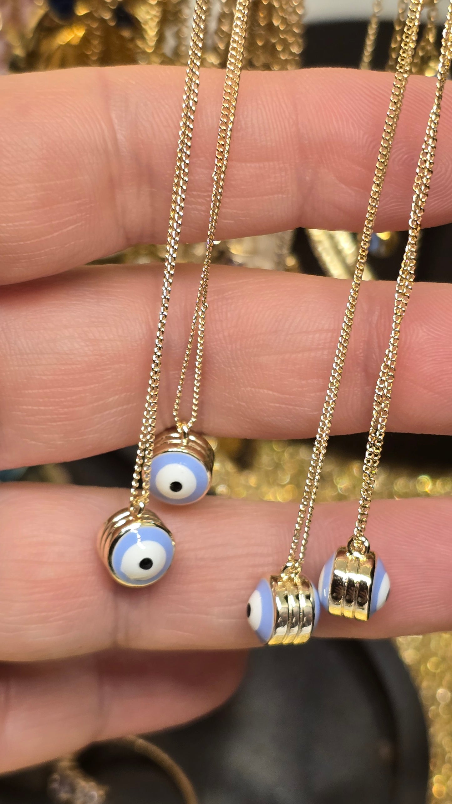18K gold-plated Evil Eye Necklace 45+6cm