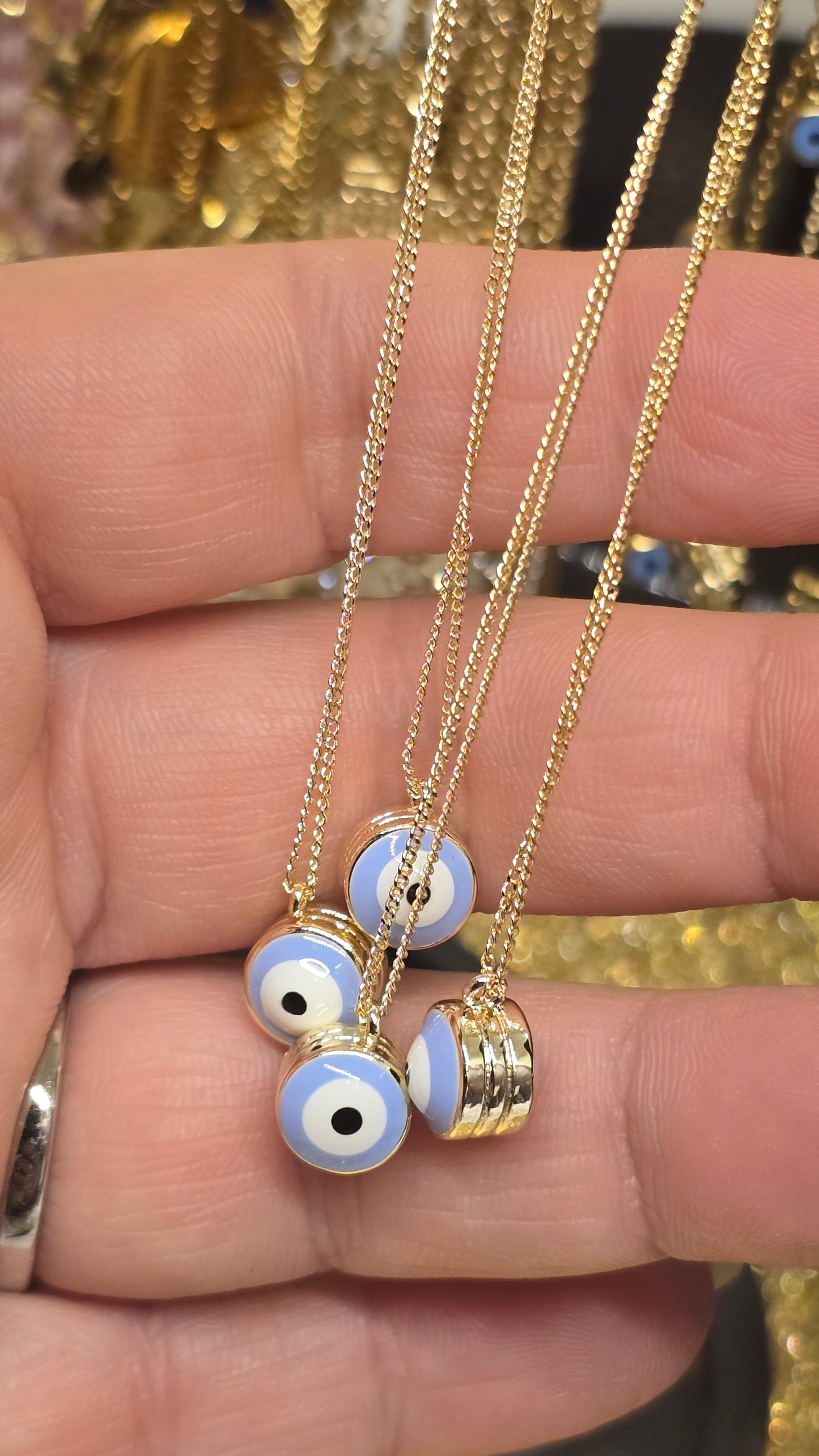 18K gold-plated Evil Eye Necklace 45+6cm