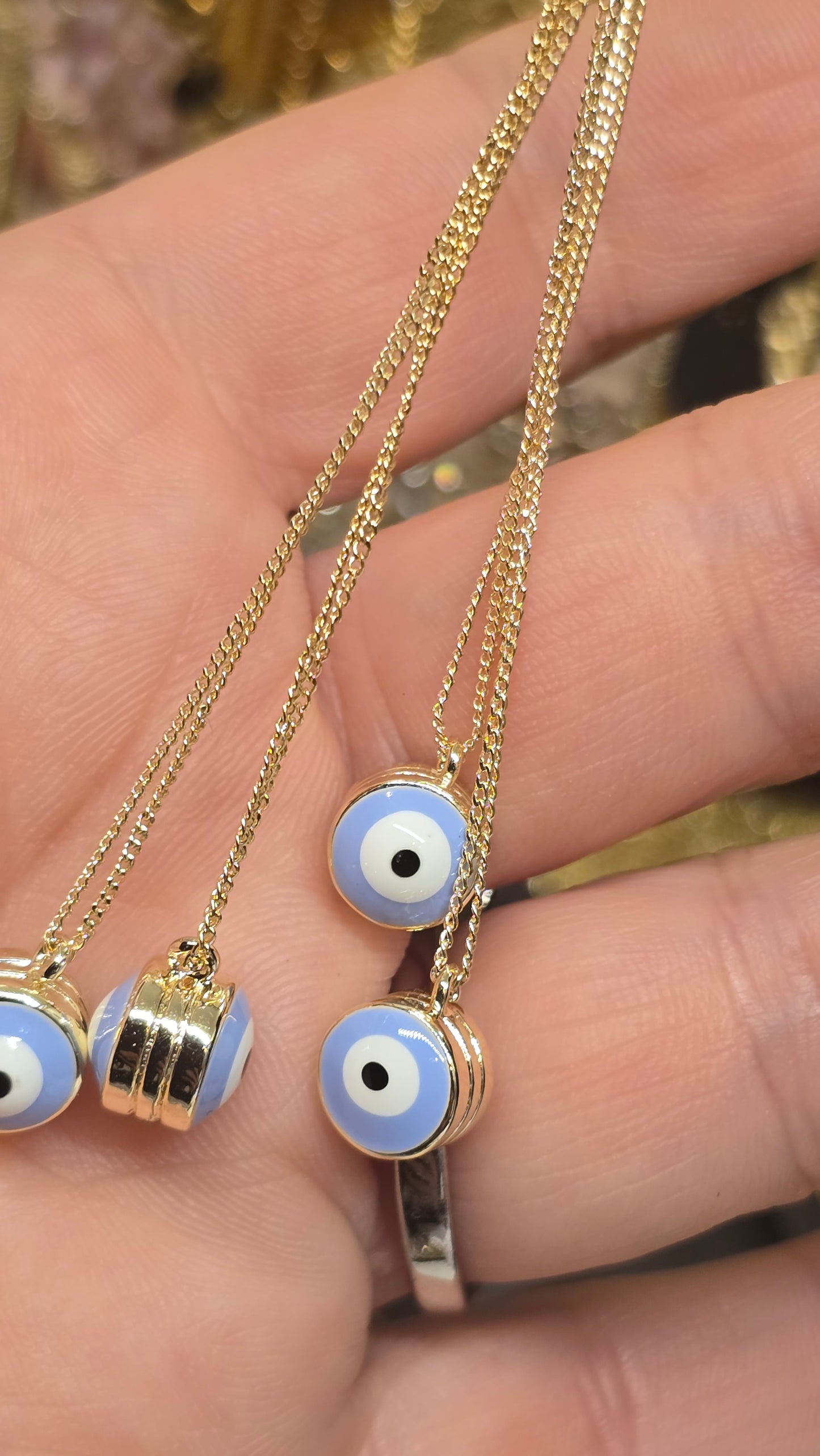 18K gold-plated Evil Eye Necklace 45+6cm