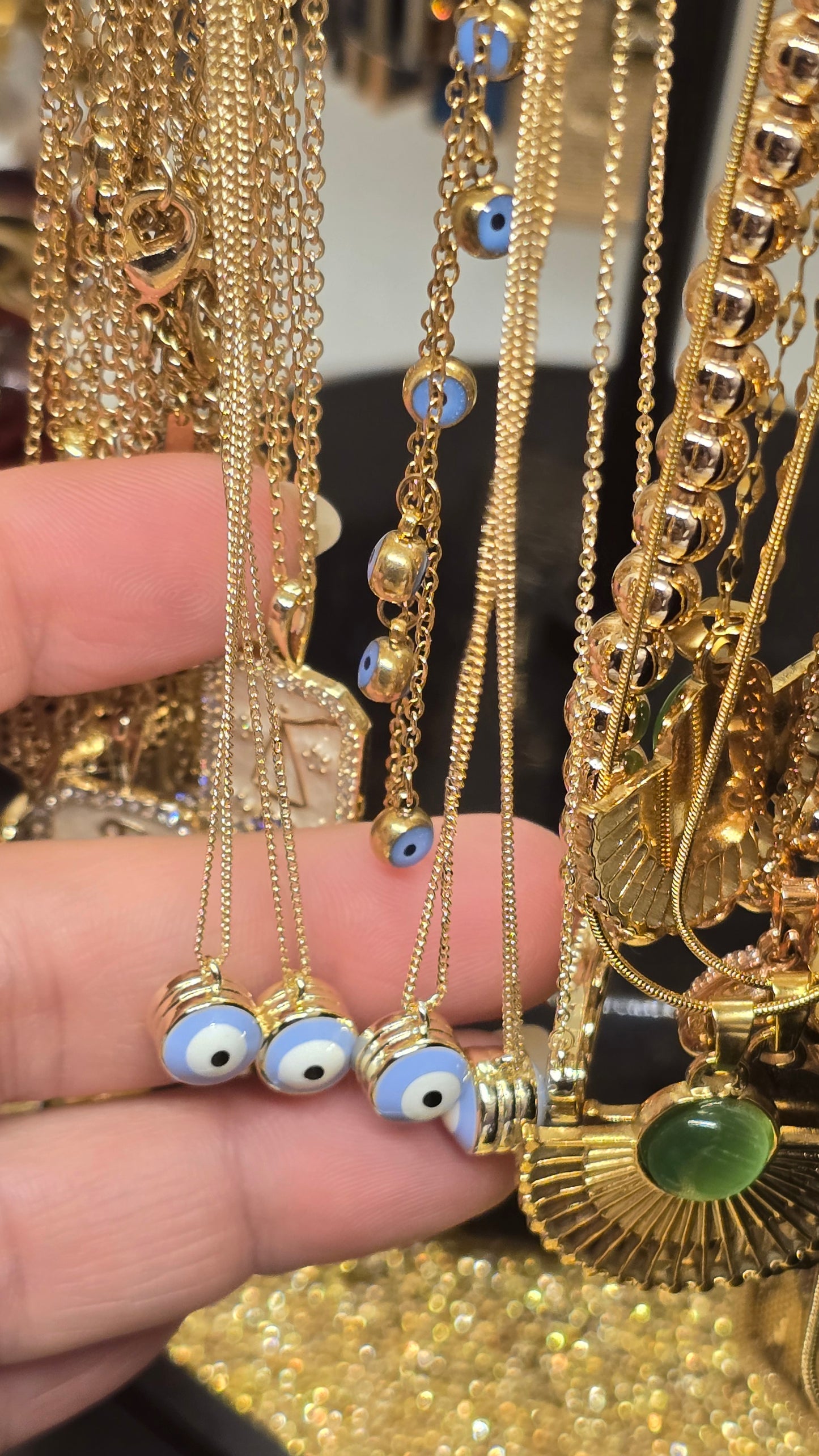 18K gold-plated Evil Eye Necklace 45+6cm