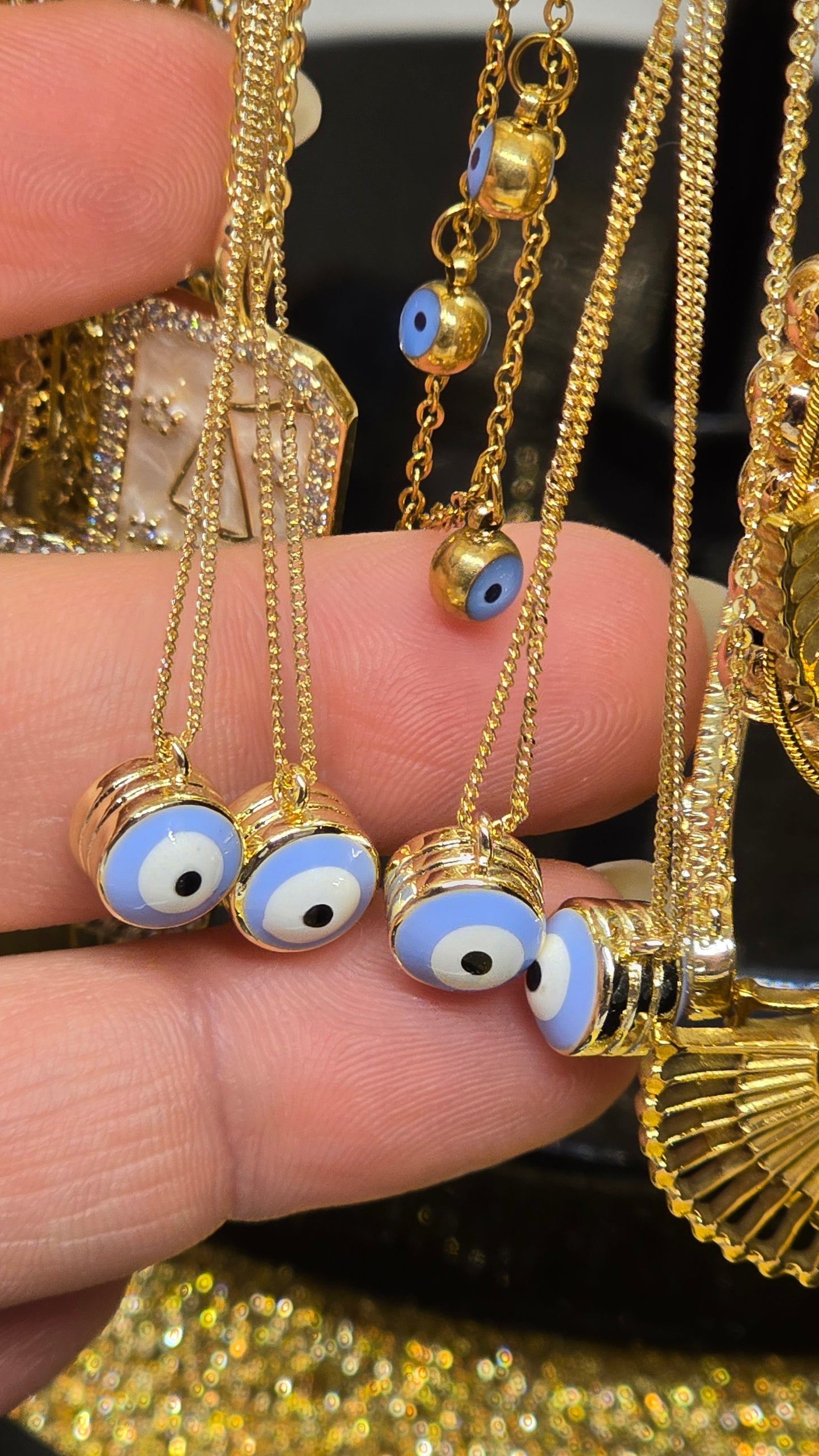 18K gold-plated Evil Eye Necklace 45+6cm