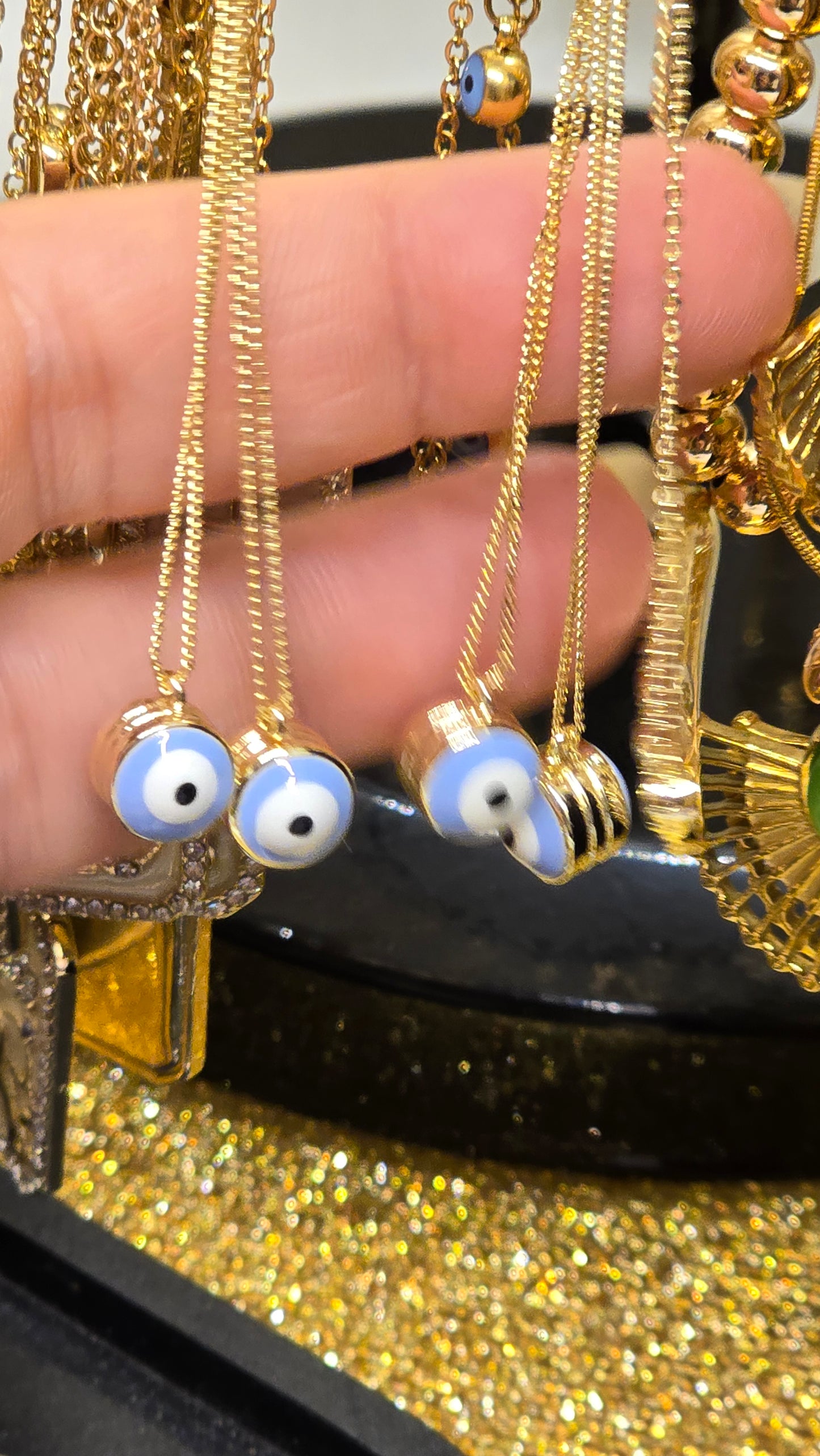 18K gold-plated Evil Eye Necklace 45+6cm