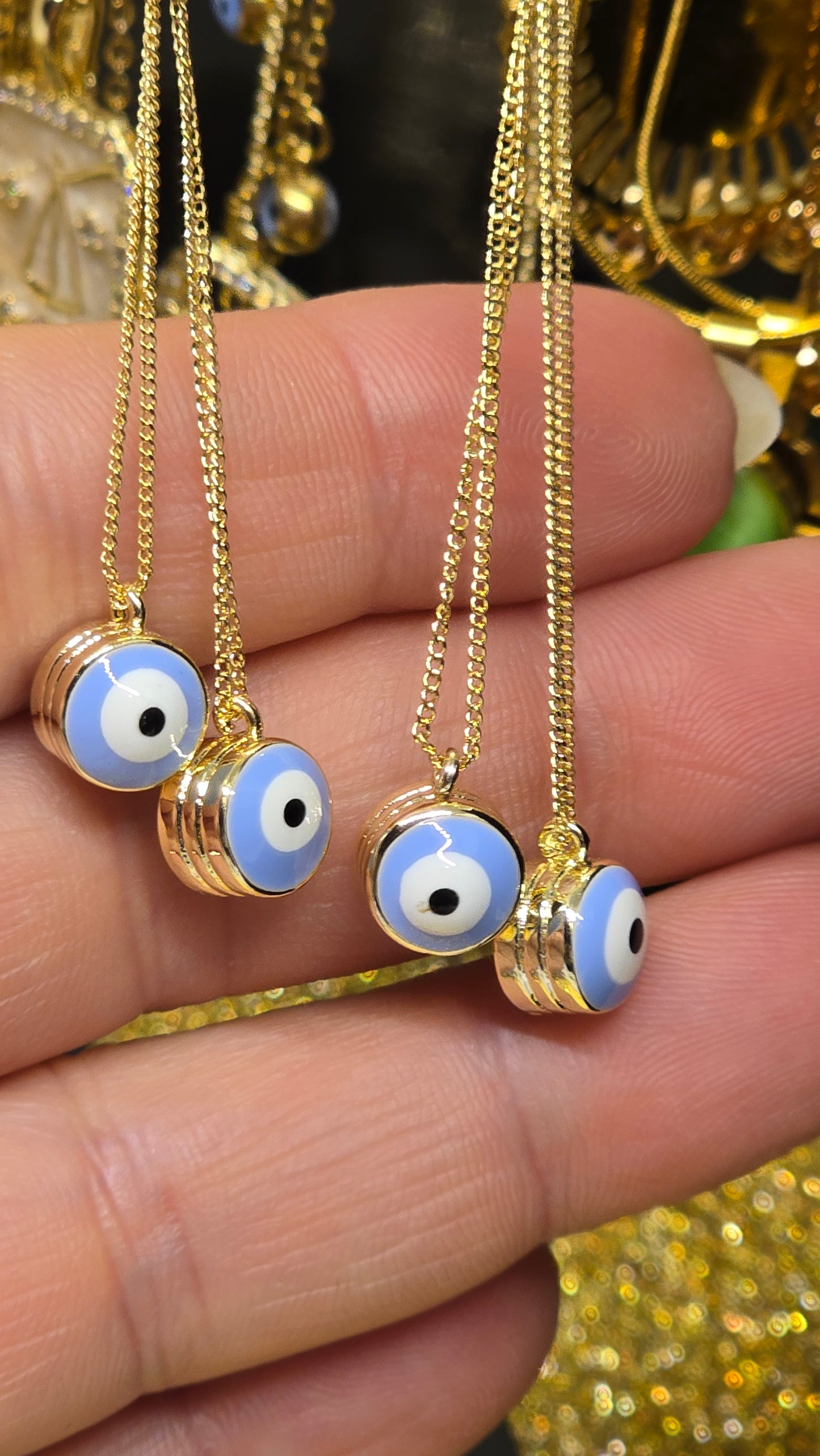 18K gold-plated Evil Eye Necklace 45+6cm