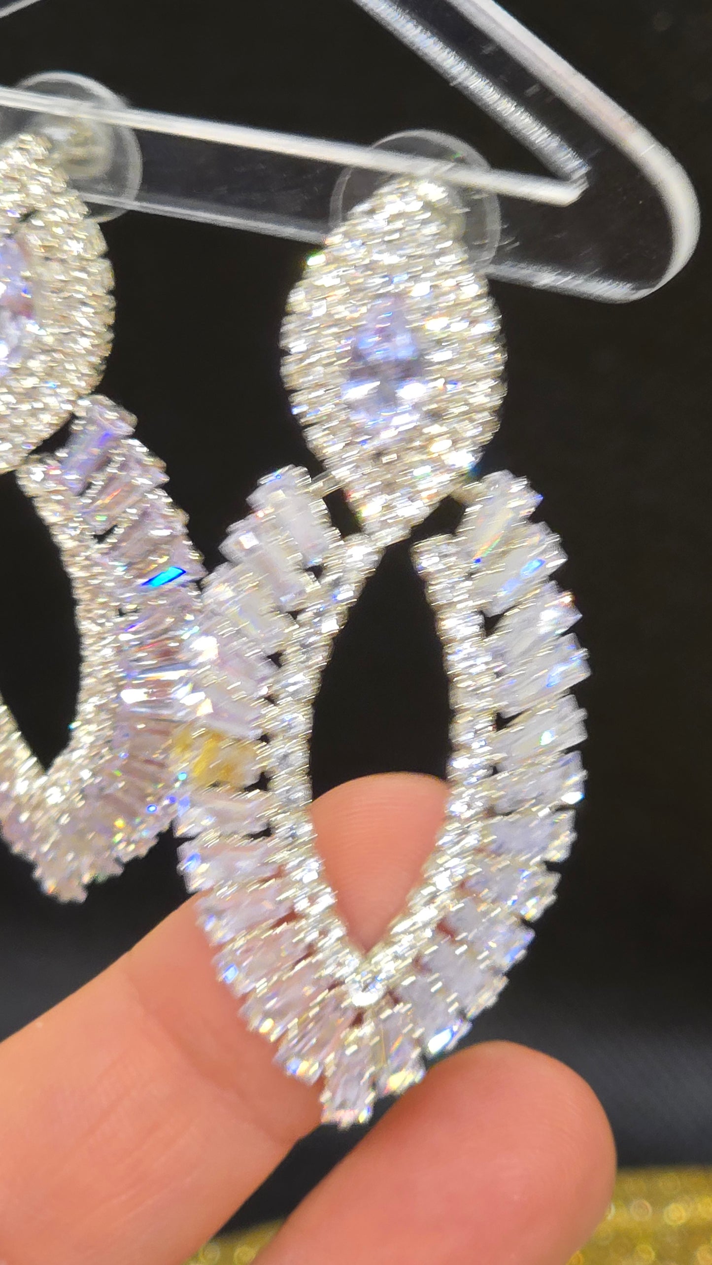 Teardrop Earrings with Zirconia Stones - Wedding Jewelry - Bridesmaid Jewelry