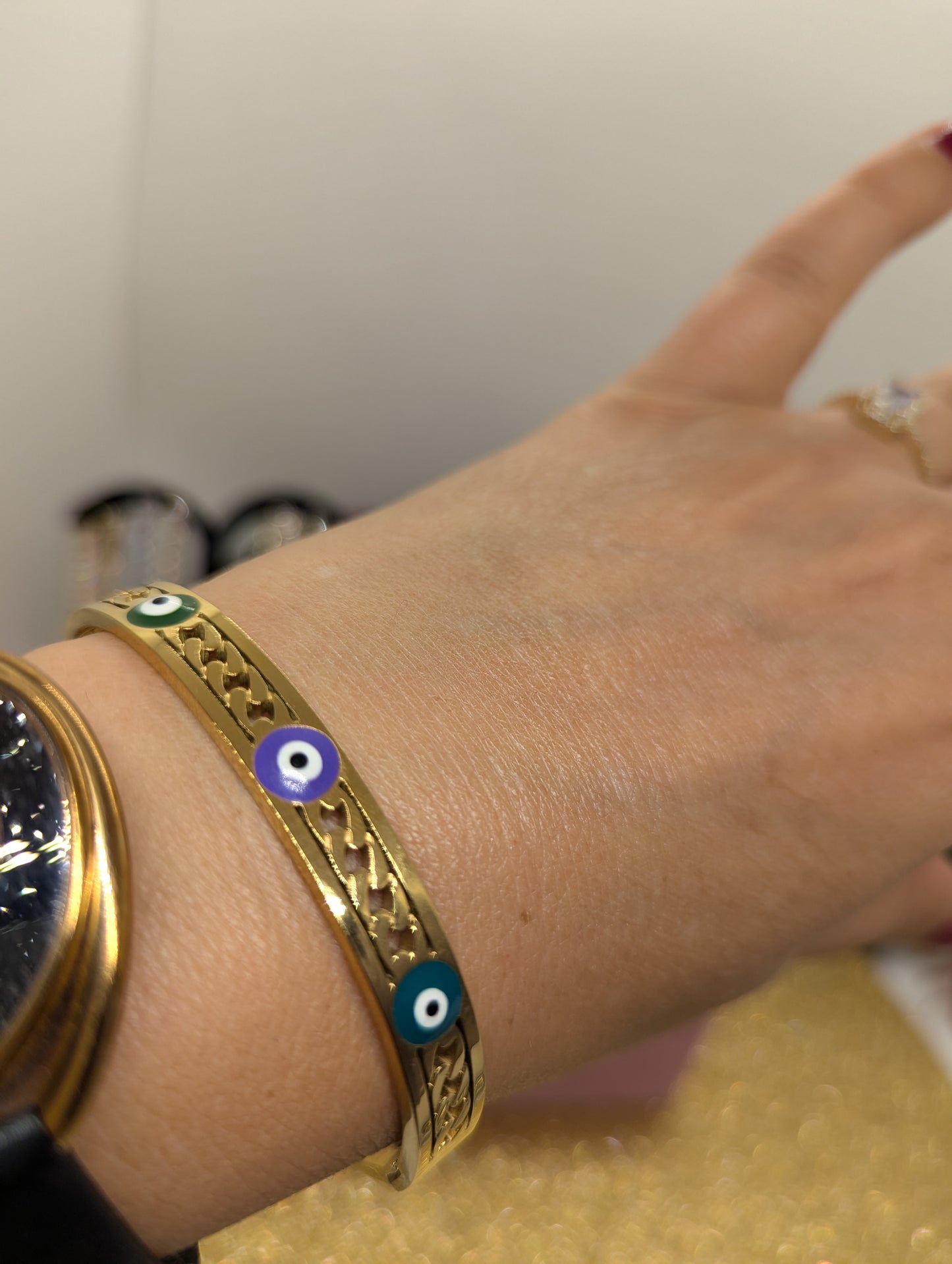 Evil Eye Armband Minimalist - Edelstahl