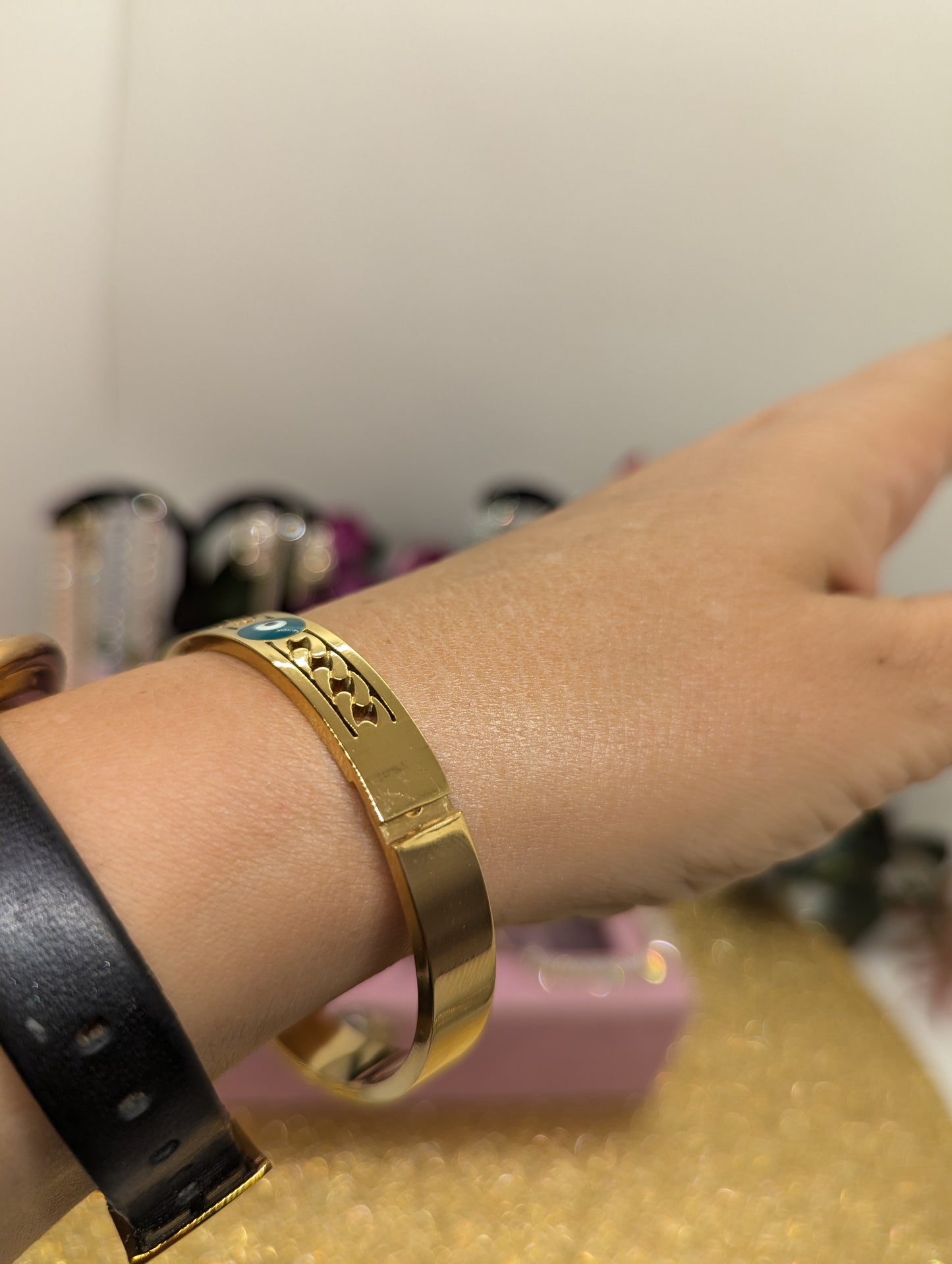 Evil Eye Armband Minimalist - Edelstahl