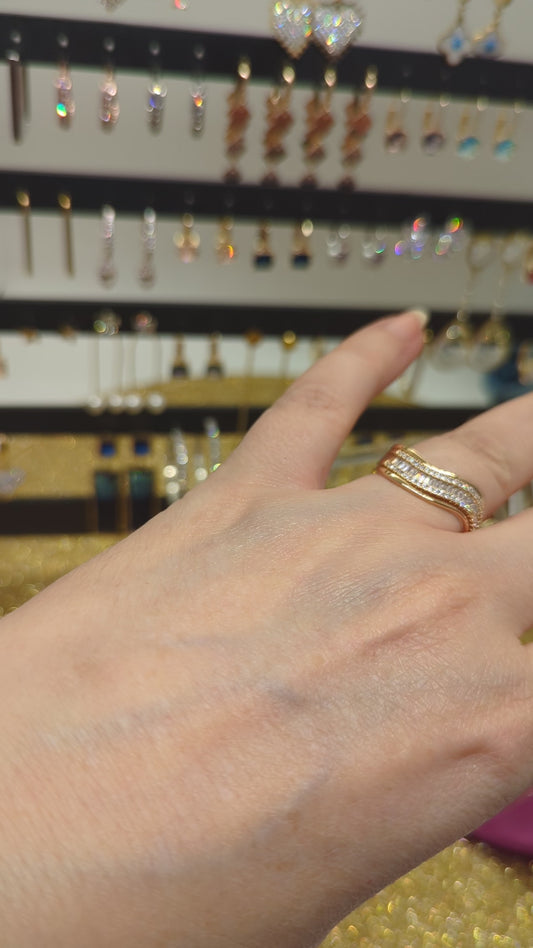 Rosegoldener Ring - Verstellbar mit Zirkonia