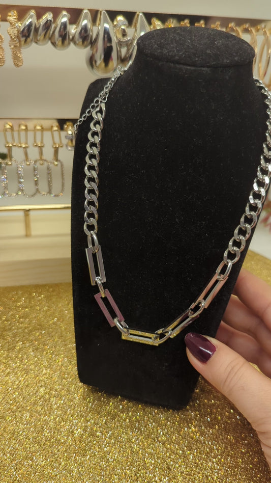 Chained Gold and Silver Jewelry Necklace Dicke klobige Kette ideal for gift für Geschenk