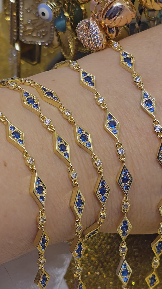 Böses Auge Armband 18k vergoldet – verstellbar