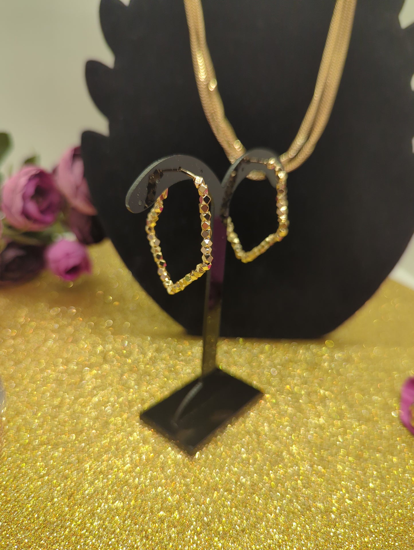 18K Rosegold Ohrringe - rosevergoldete Zierliche Ohrstecker