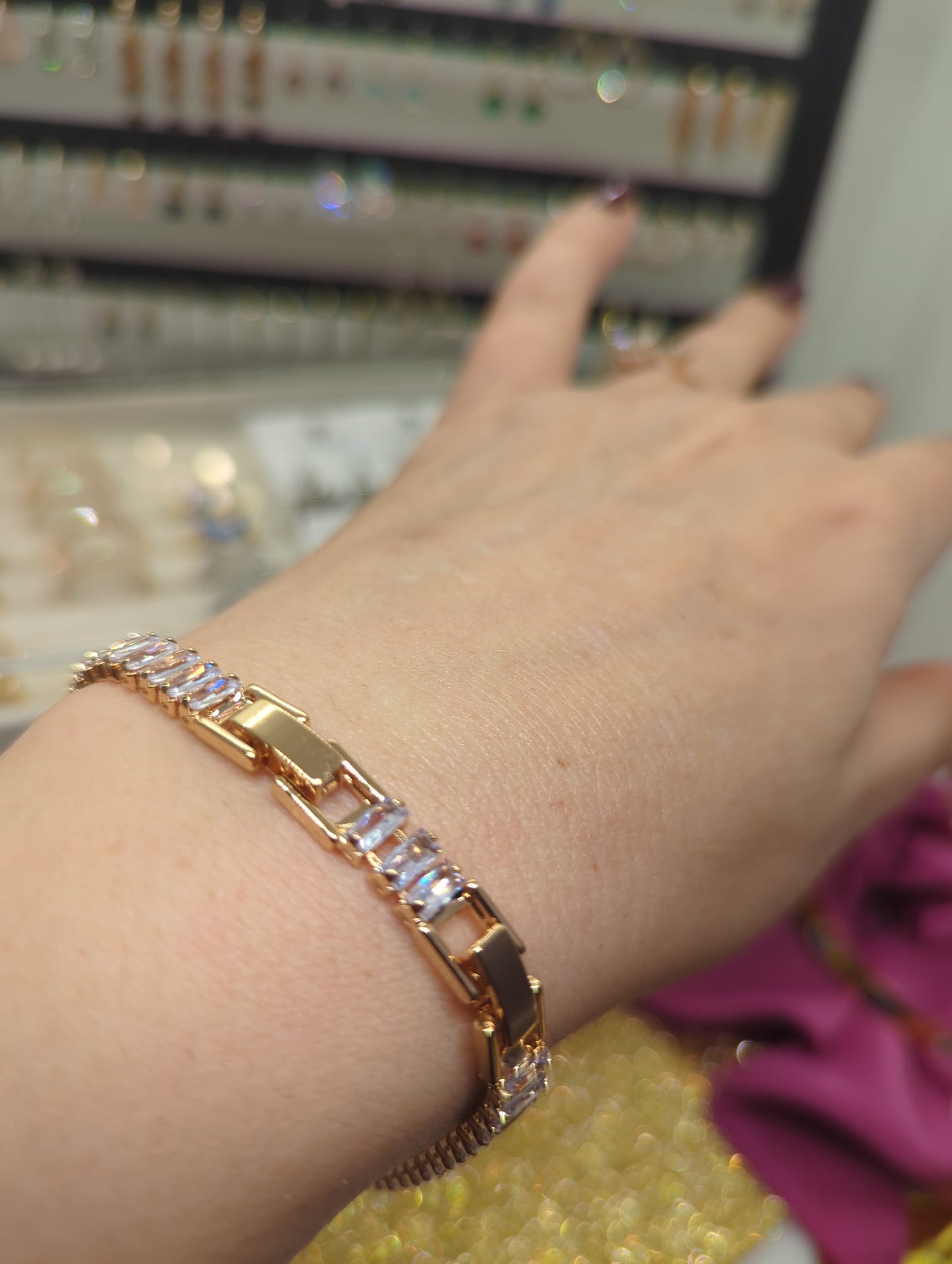 Baguette Tennis Choker Armreif Armband ideal für Geschenk gift for her