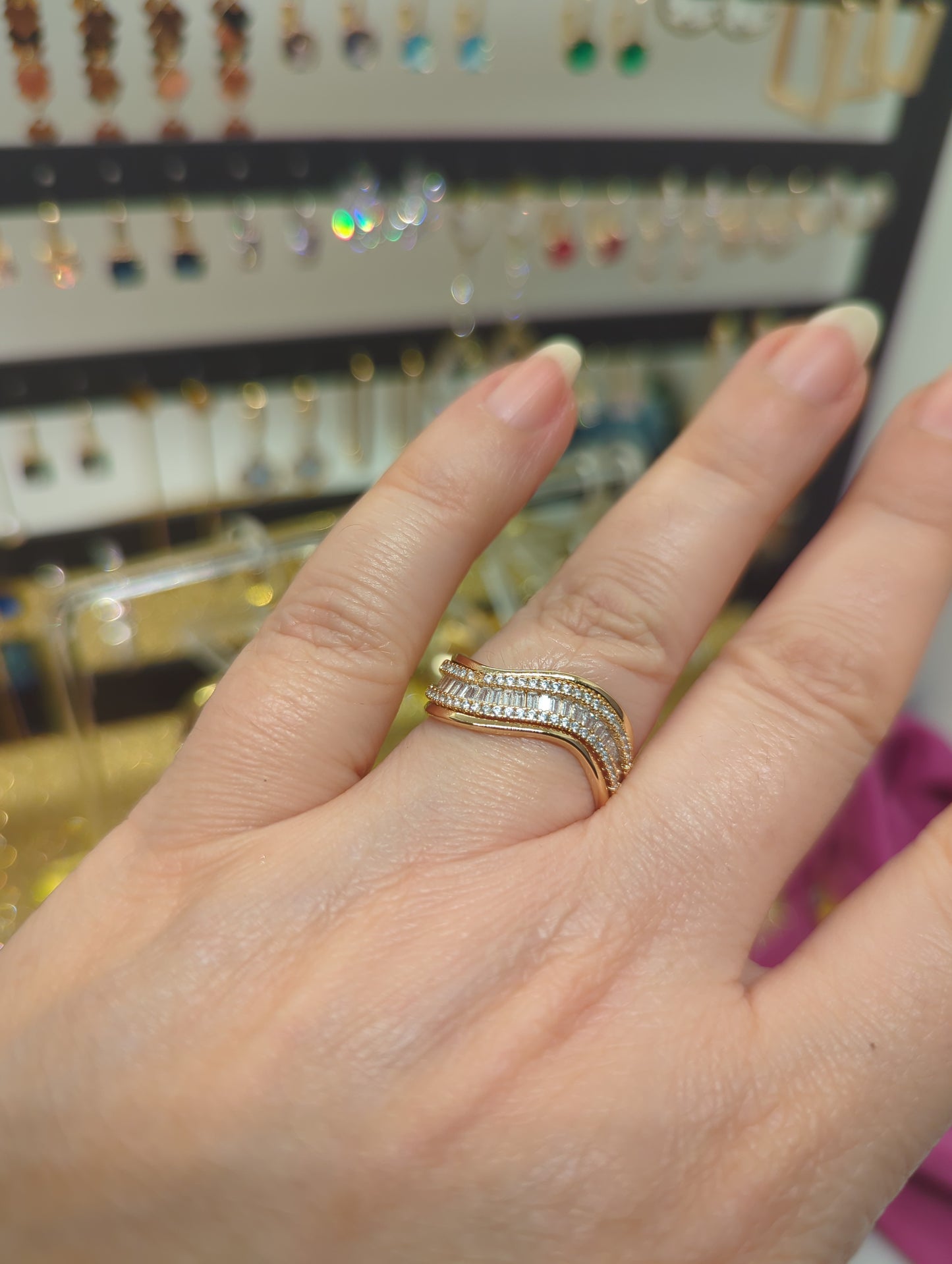 Rosegold Ring - Verstellbar mit Zirkonia