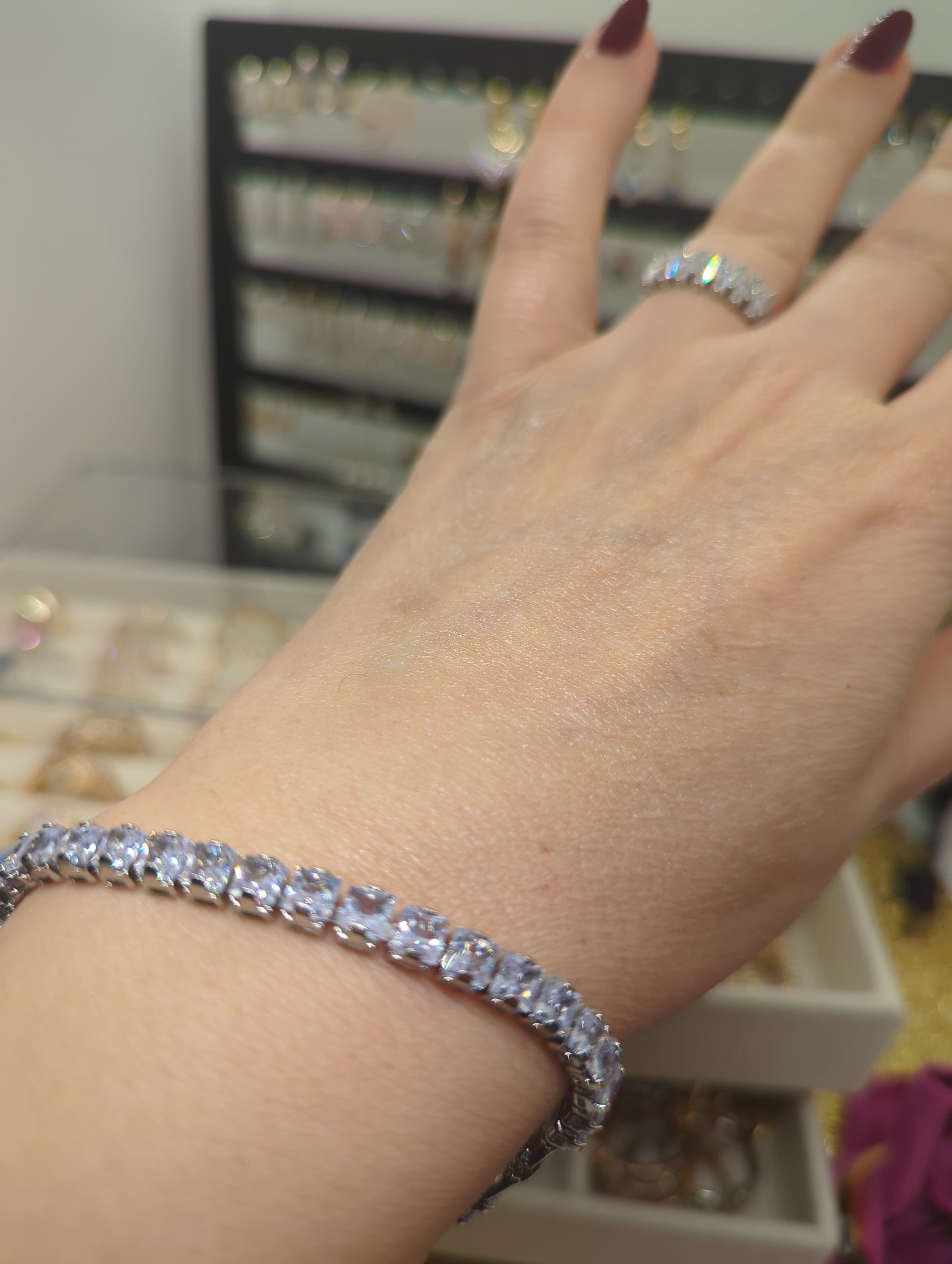 Baguette Tennis Choker Armreif Armband ideal für Geschenk gift for her