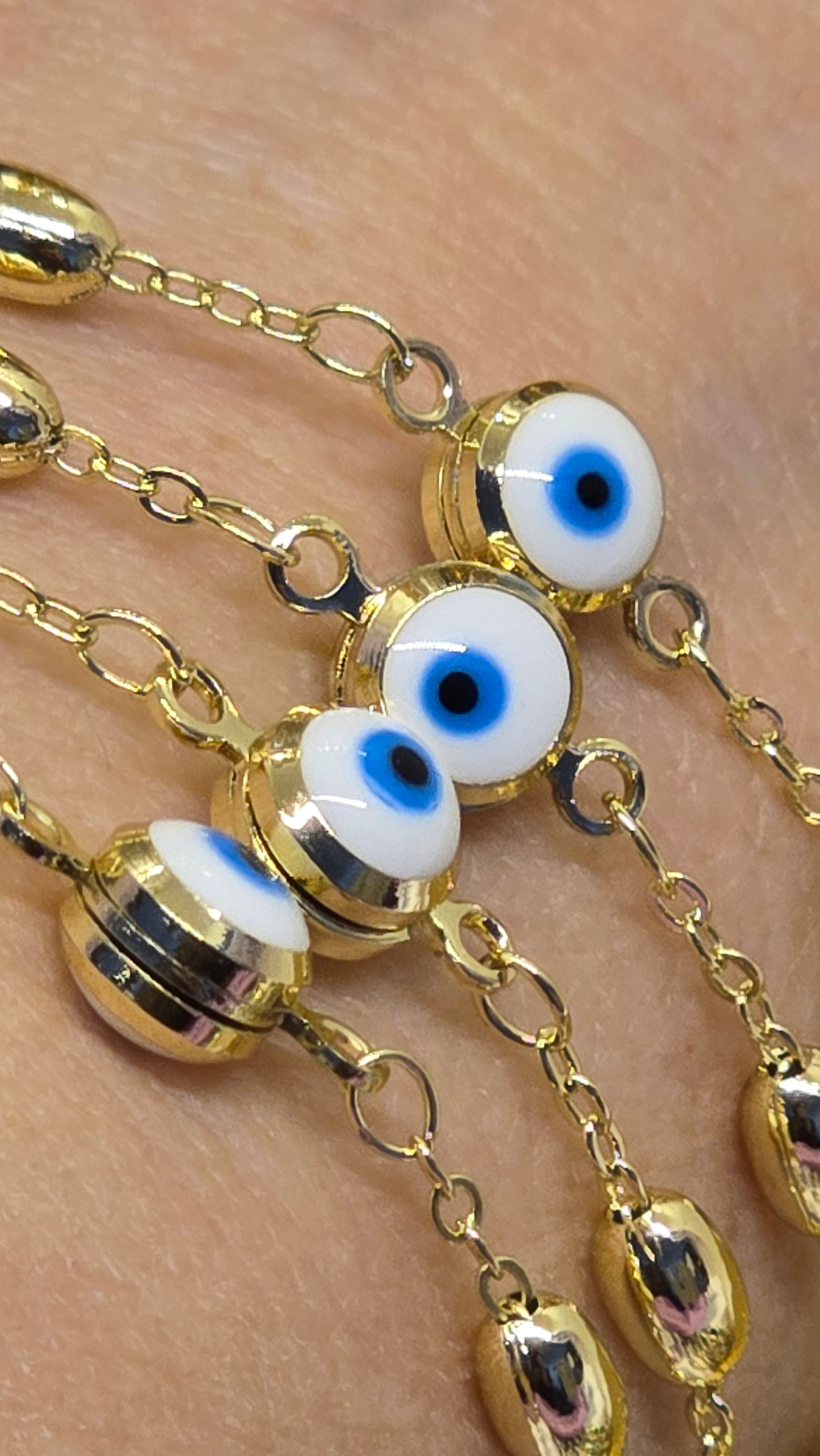 Evil Eye  18k Vergoldete Armband 20+5 cm Verstellbar
