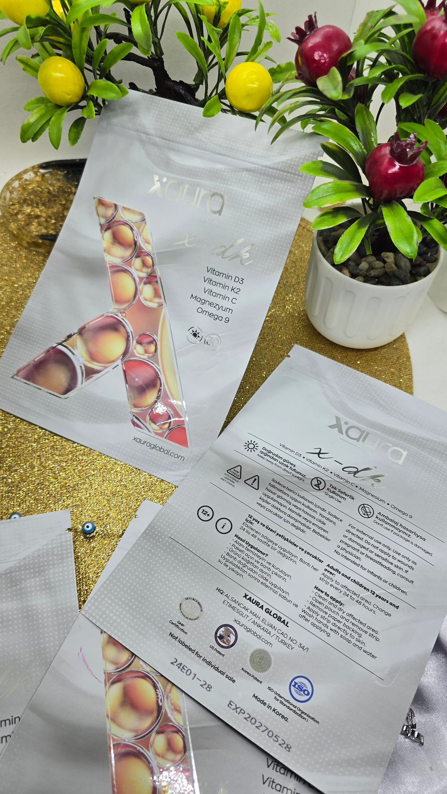 Xaura Global X-DK Vitamin D3+K2+Magnesium Transdermal-Pflaster (30 Stück)
