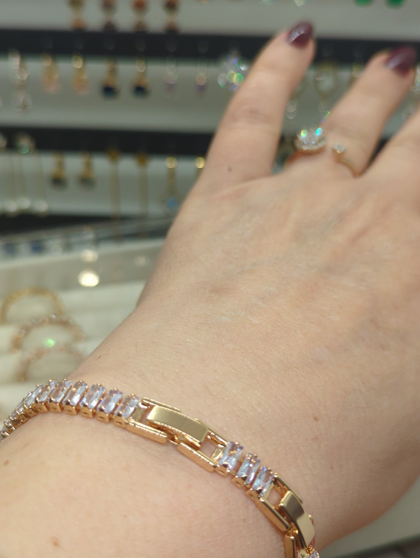 Baguette Tennis Choker Armreif Armband ideal für Geschenk gift for her