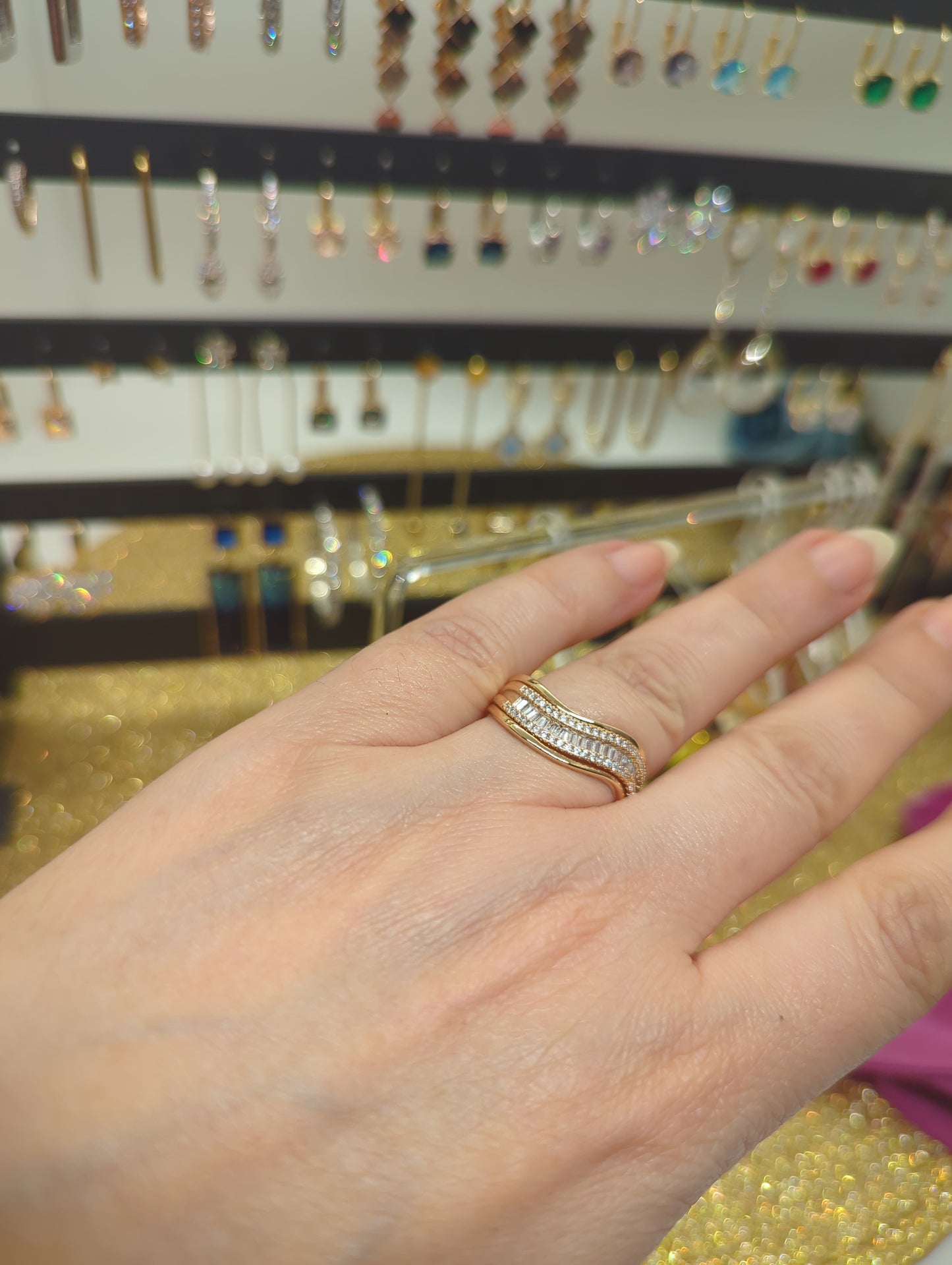 Rosegold Ring - Verstellbar mit Zirkonia